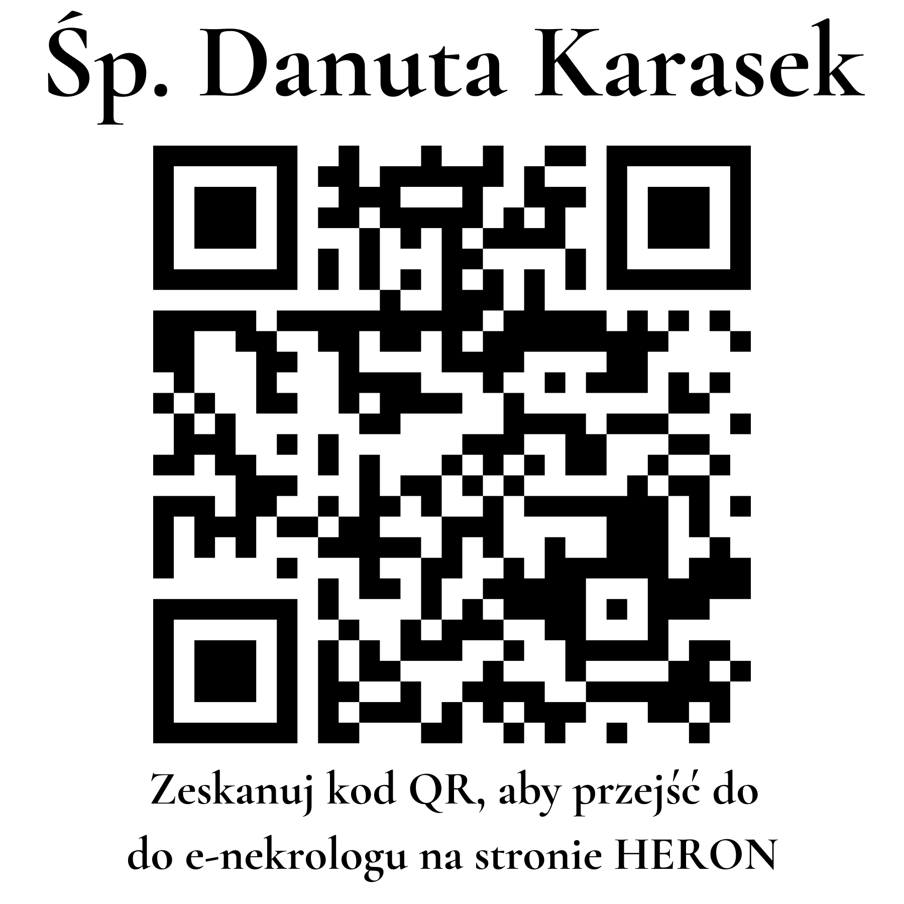 Kod QR do nekrologu Danuta Karasek Kod QR do nekrologu Danuta Karasek
