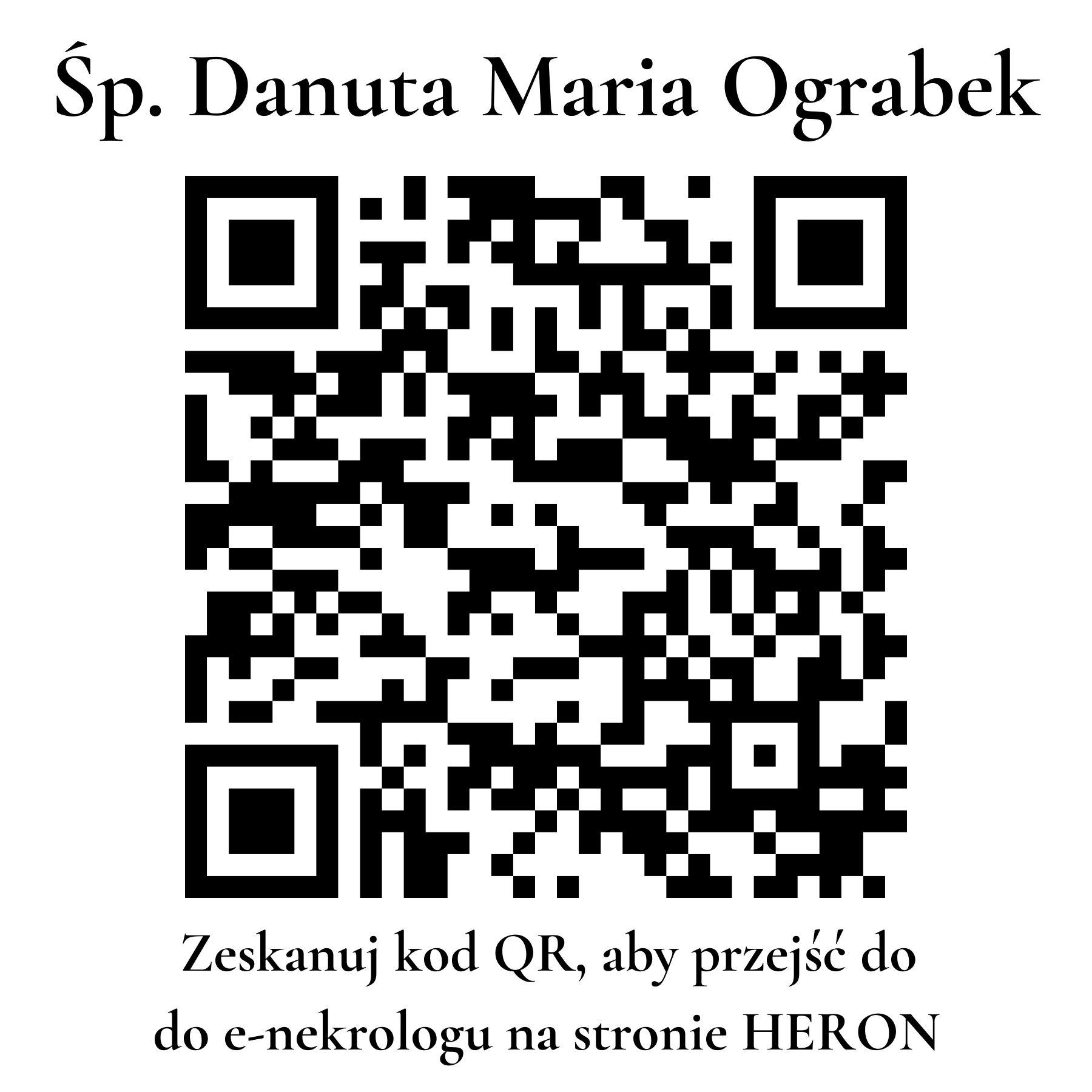 Kod QR do nekrologu Danuta Maria Ograbek Kod QR do nekrologu Danuta Maria Ograbek
