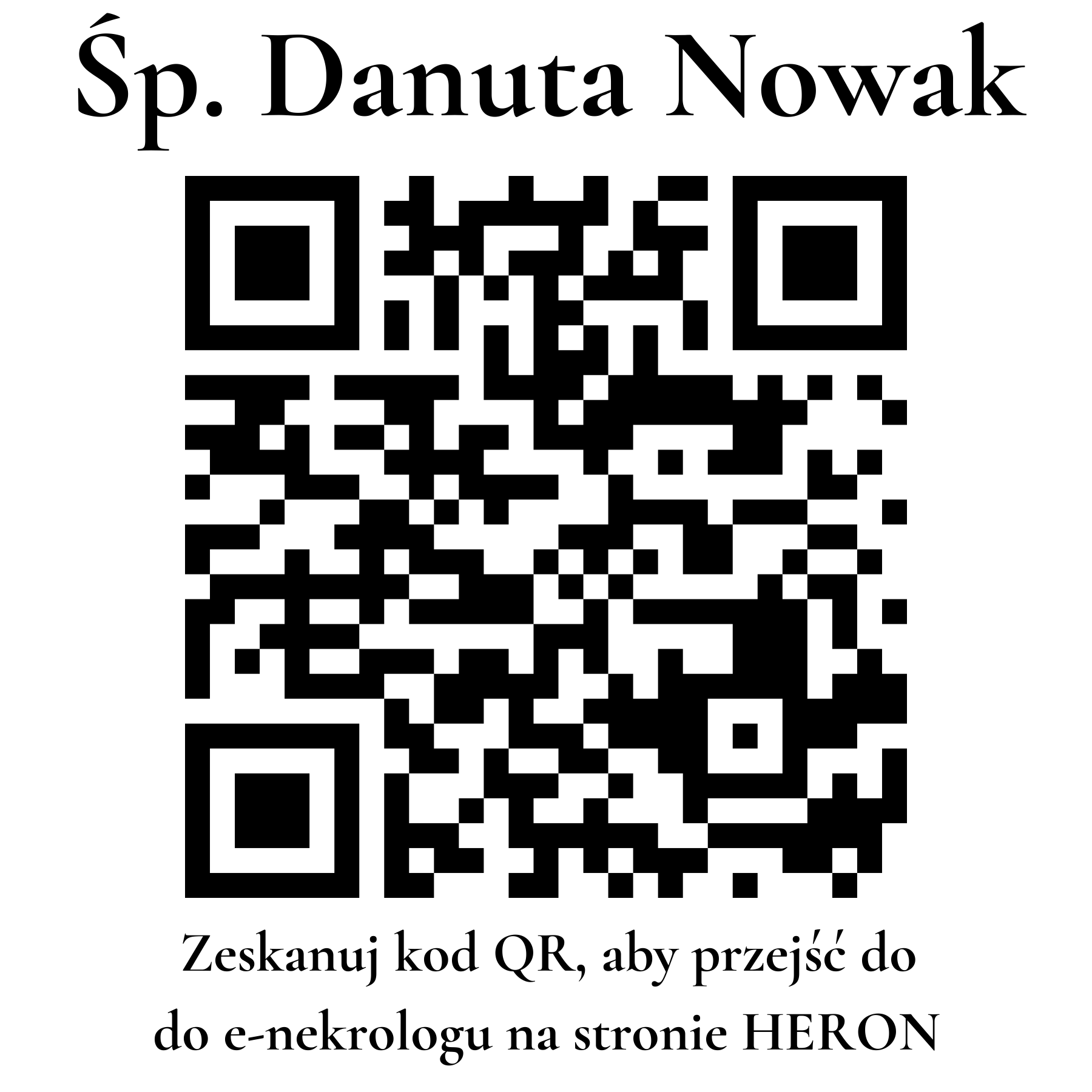 Kod QR do nekrologu Danuta Nowak Kod QR do nekrologu Danuta Nowak