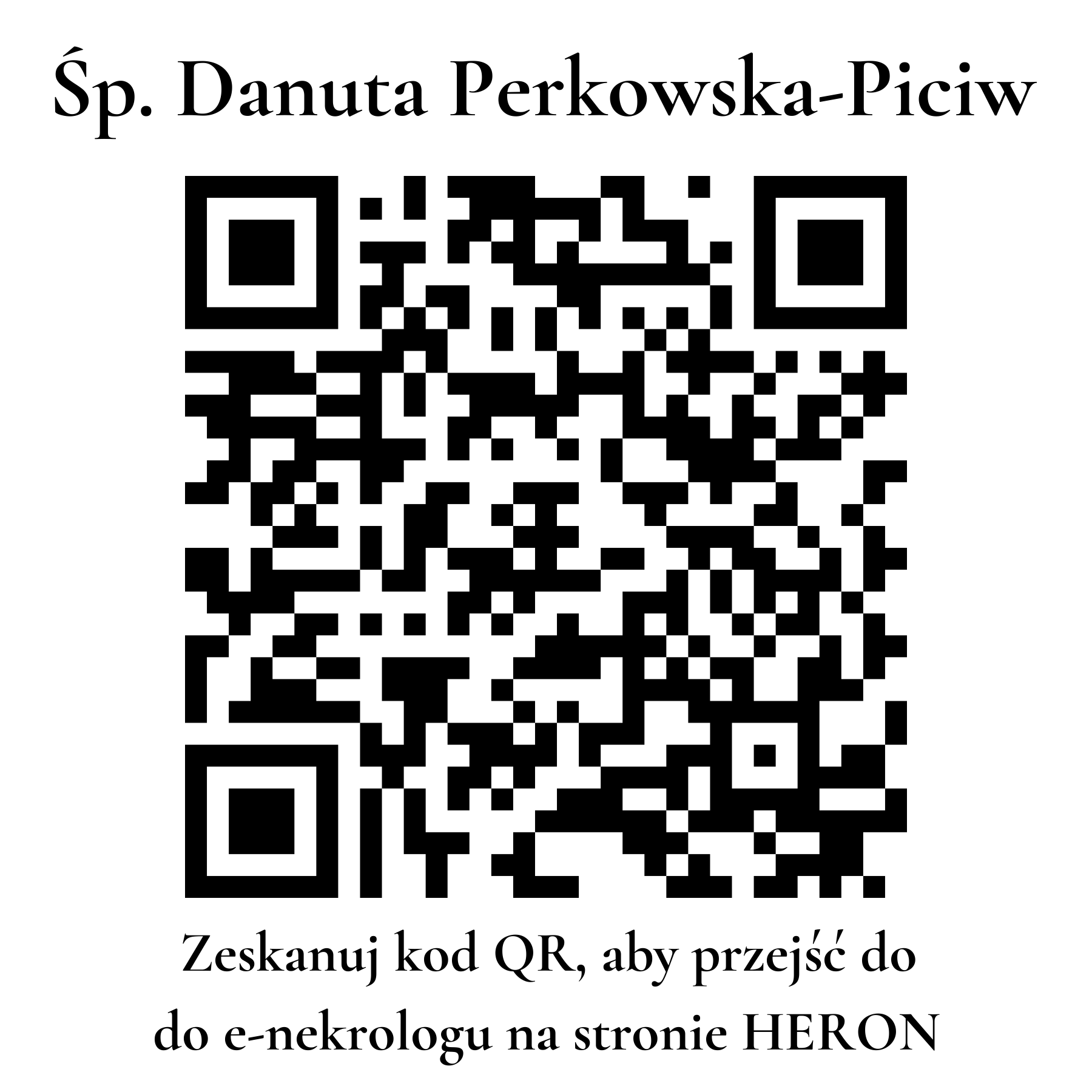 Kod QR do nekrologu Danuta Perkowska-Piciw Kod QR do nekrologu Danuta Perkowska-Piciw