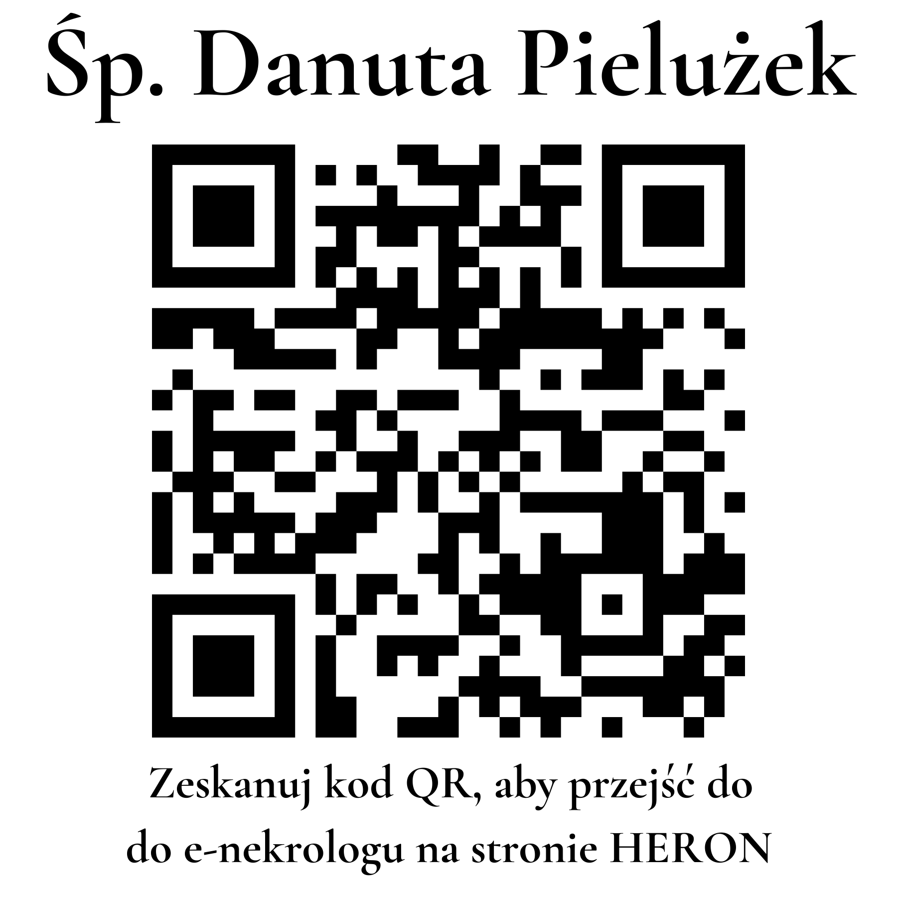 Kod QR do nekrologu Danuta Pielużek Kod QR do nekrologu Danuta Pielużek