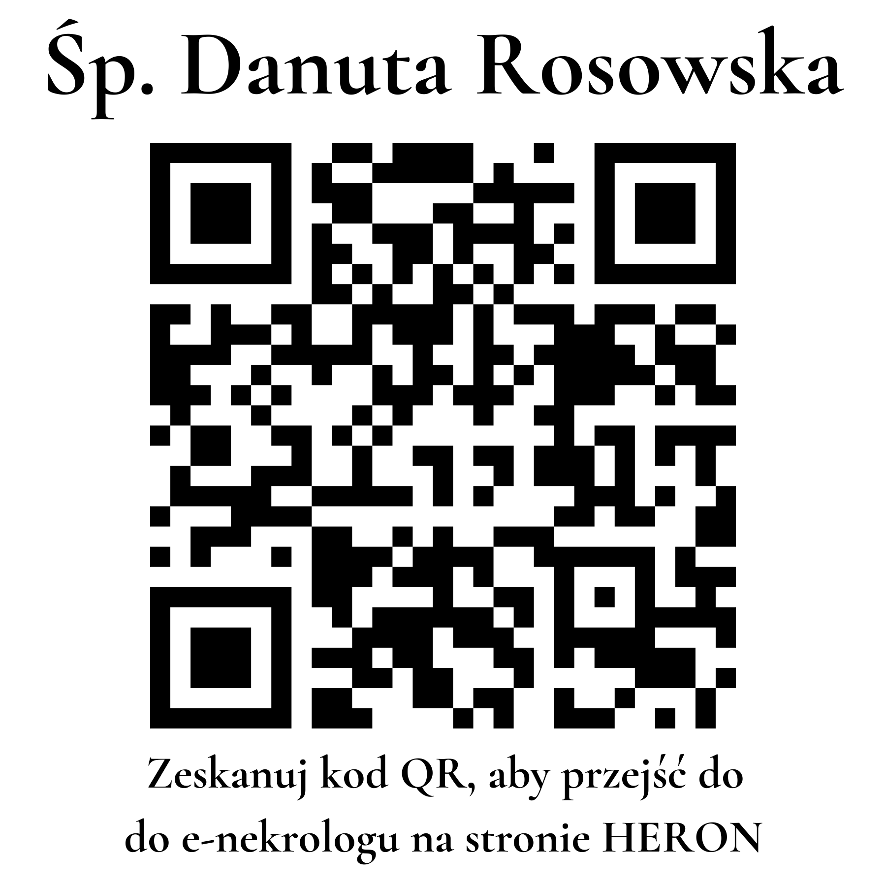 Kod QR do nekrologu Danuta Rosowska Kod QR do nekrologu Danuta Rosowska