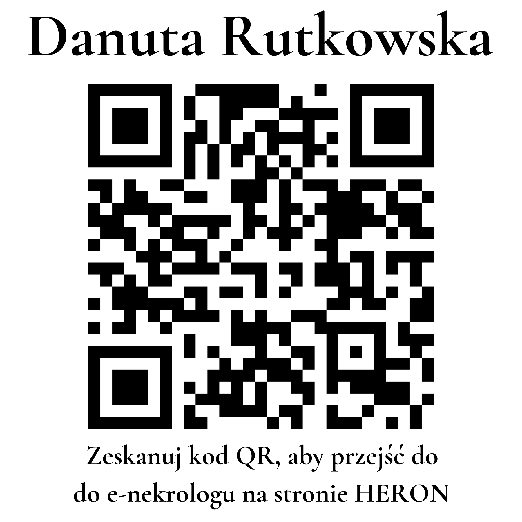 Kod QR do nekrologu Danuta Rutkowska