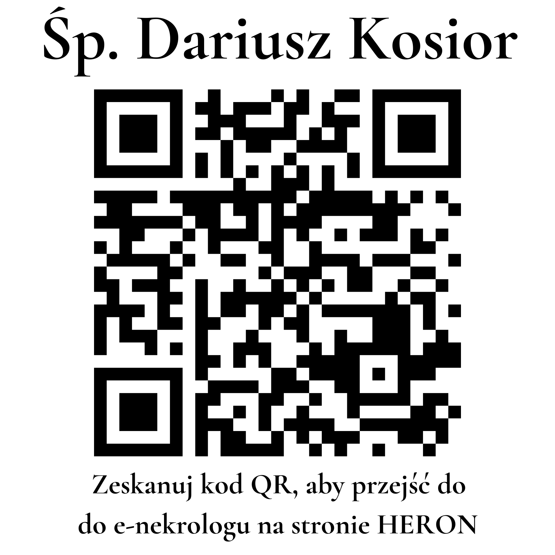 Kod QR do nekrologu Dariusz Kosior