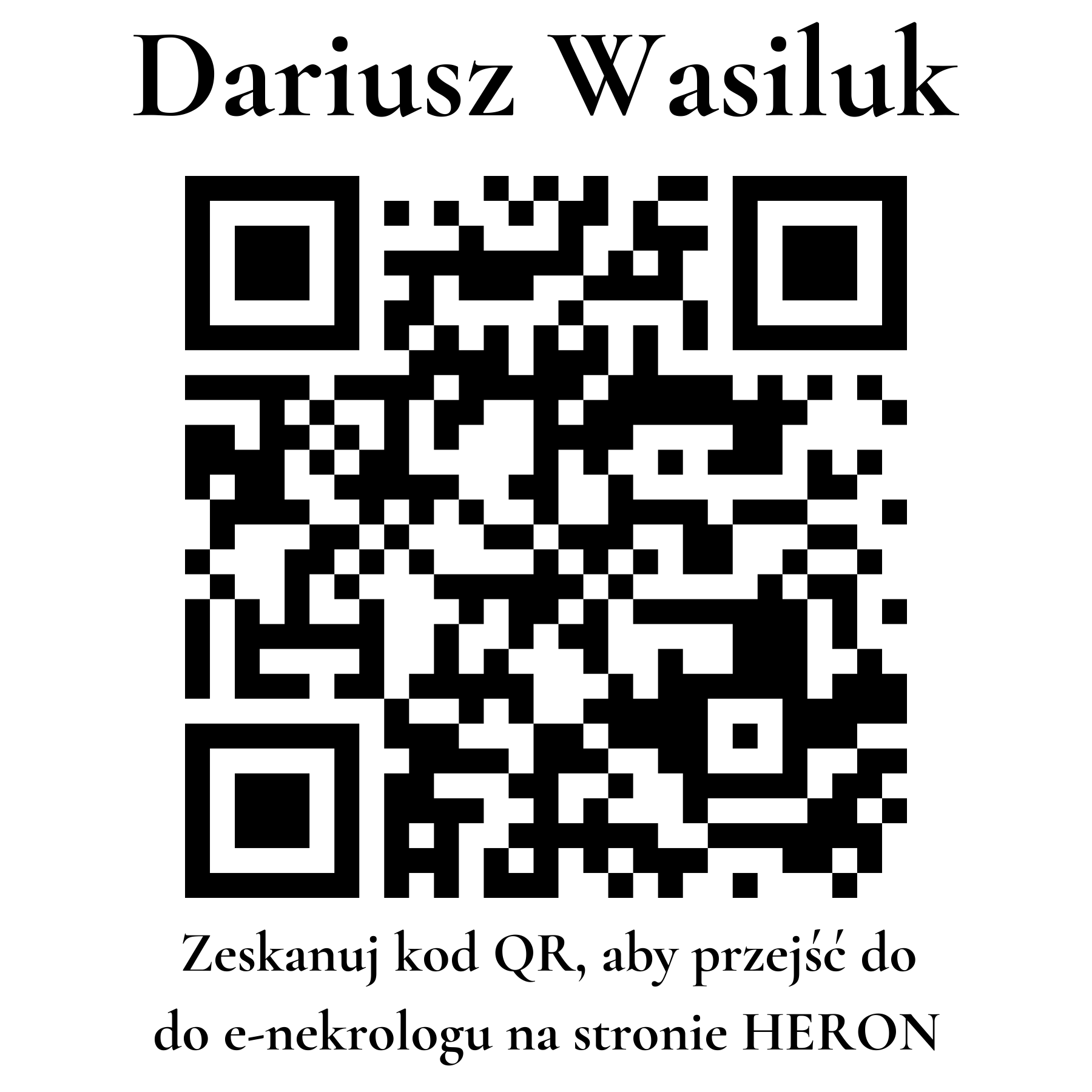 Kod QR do nekrologu Dariusz Wasiluk
