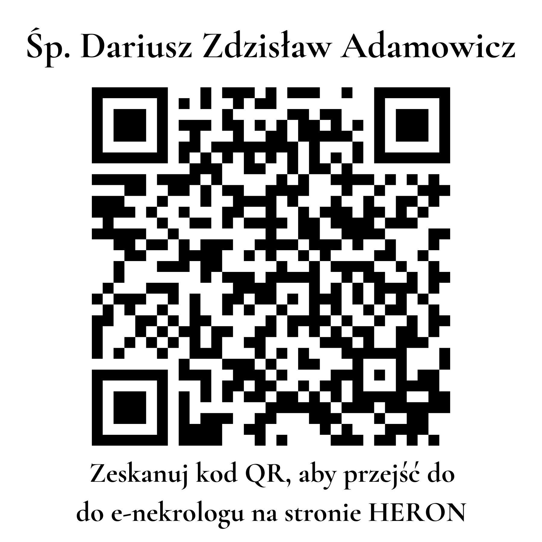 Kod QR do nekrologu Dariusz Zdzisław Adamowicz
