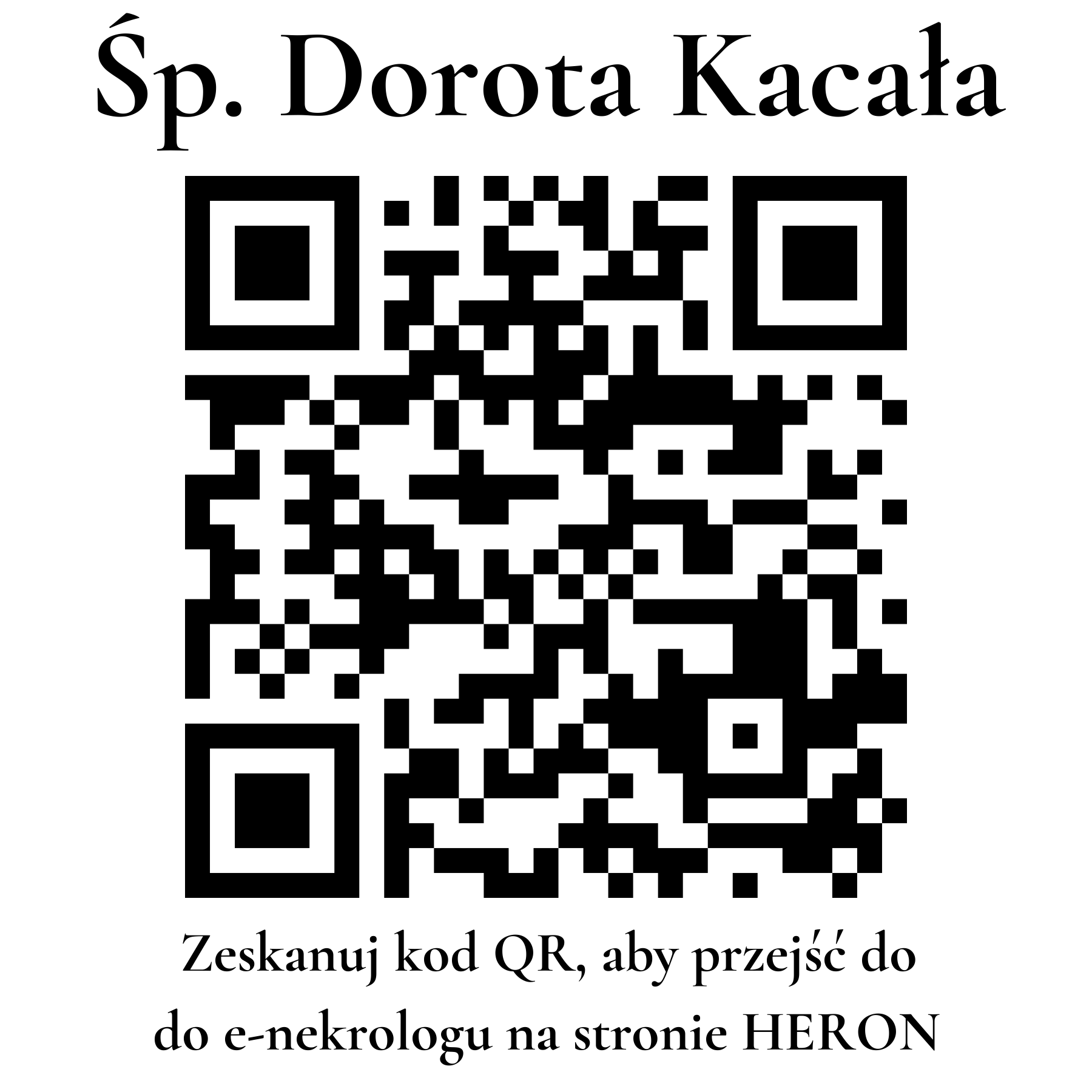 Kod QR do nekrologu Dorota Kacała Kod QR do nekrologu Dorota Kacała