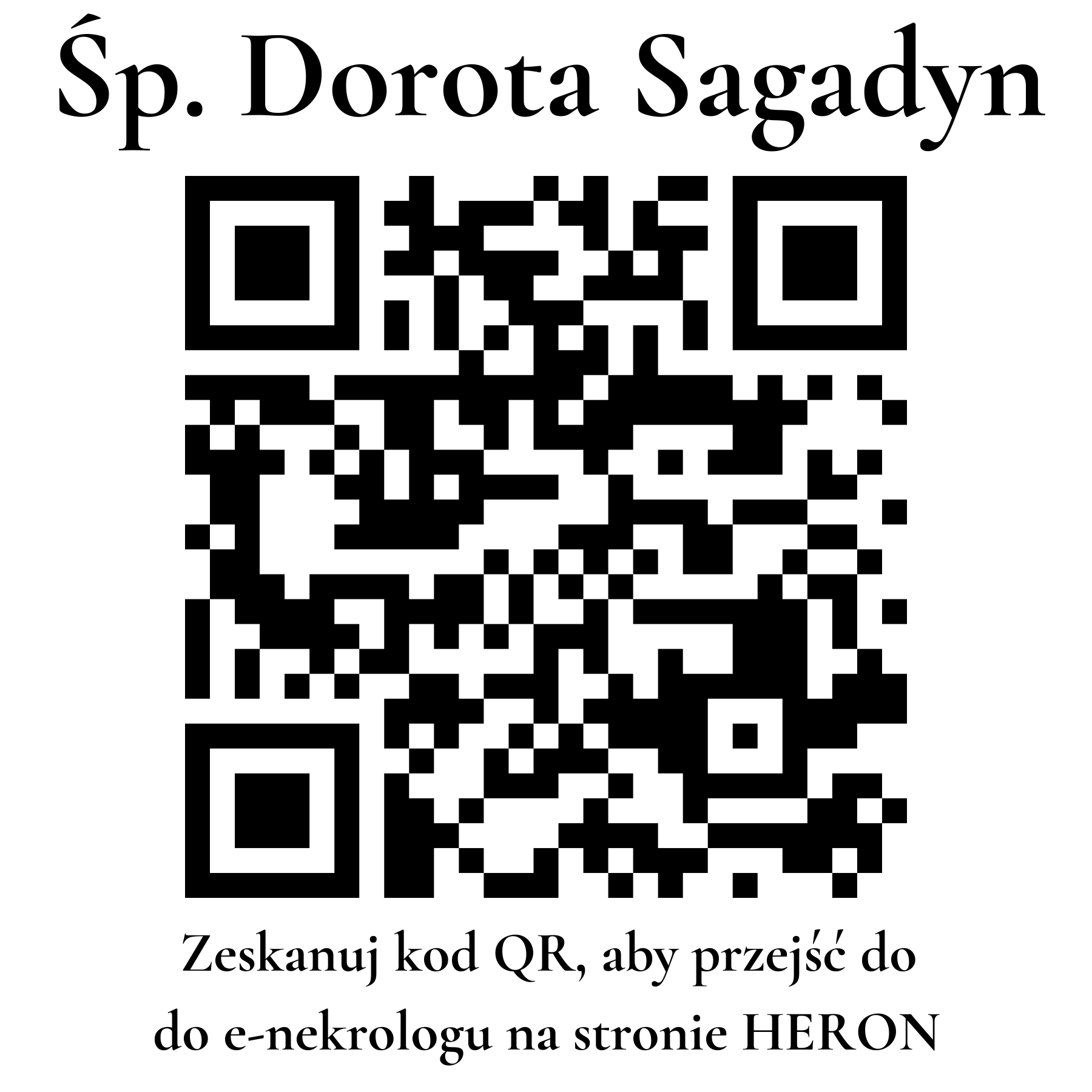 Kod QR do nekrologu Dorota Sagadyn Kod QR do nekrologu Dorota Sagadyn