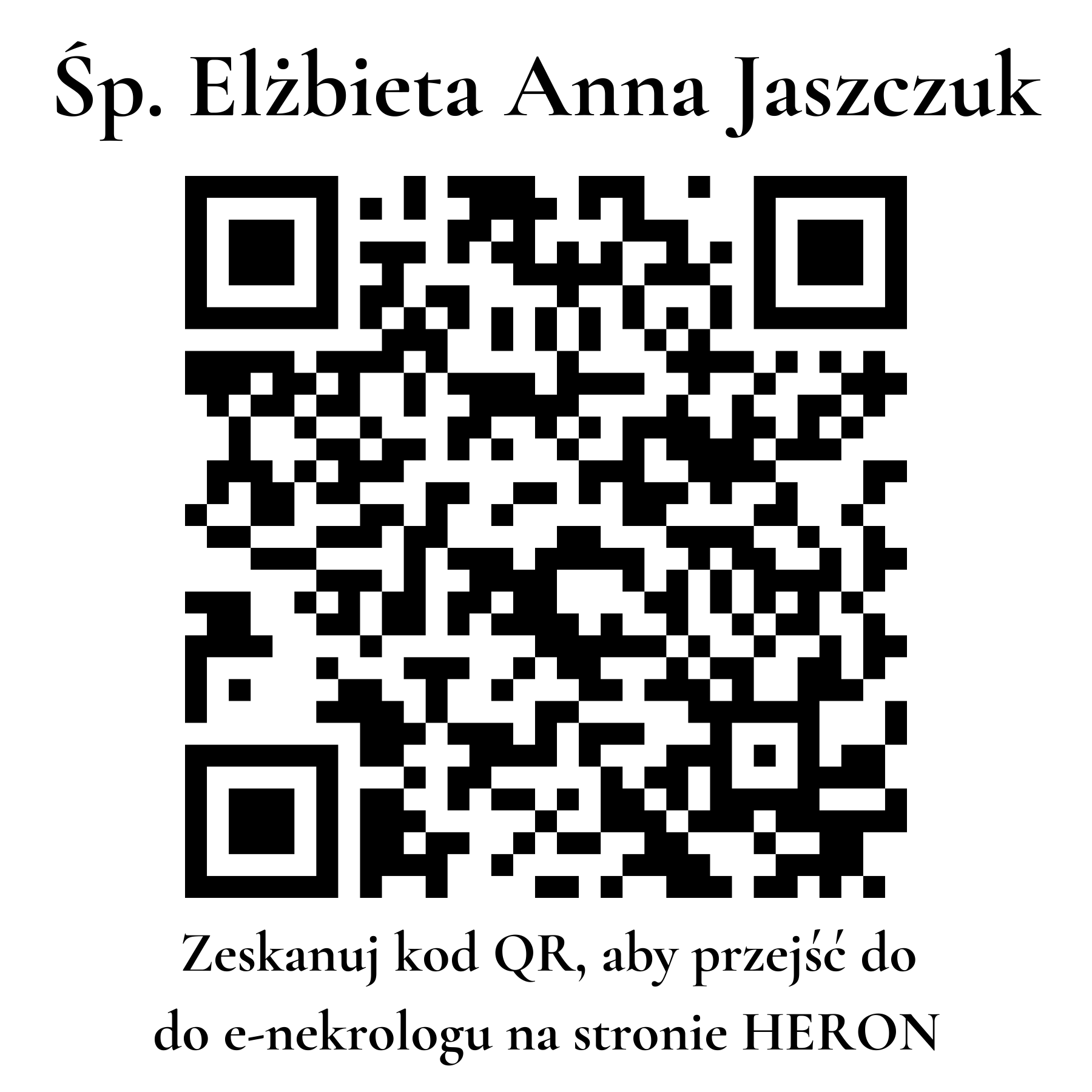 Kod QR do nekrologu Elżbieta Anna Jaszczuk