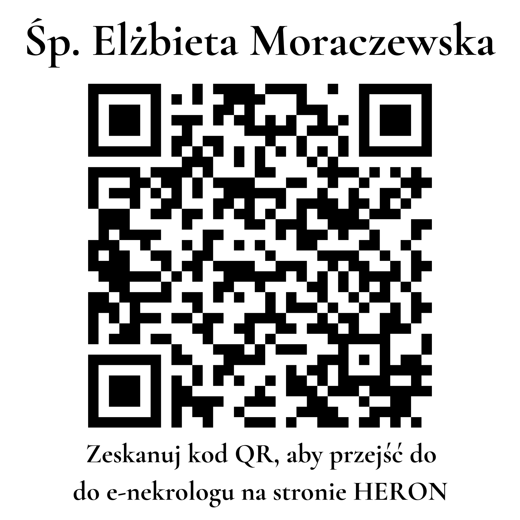 Kod QR do nekrologu Elżbieta Moraczewska