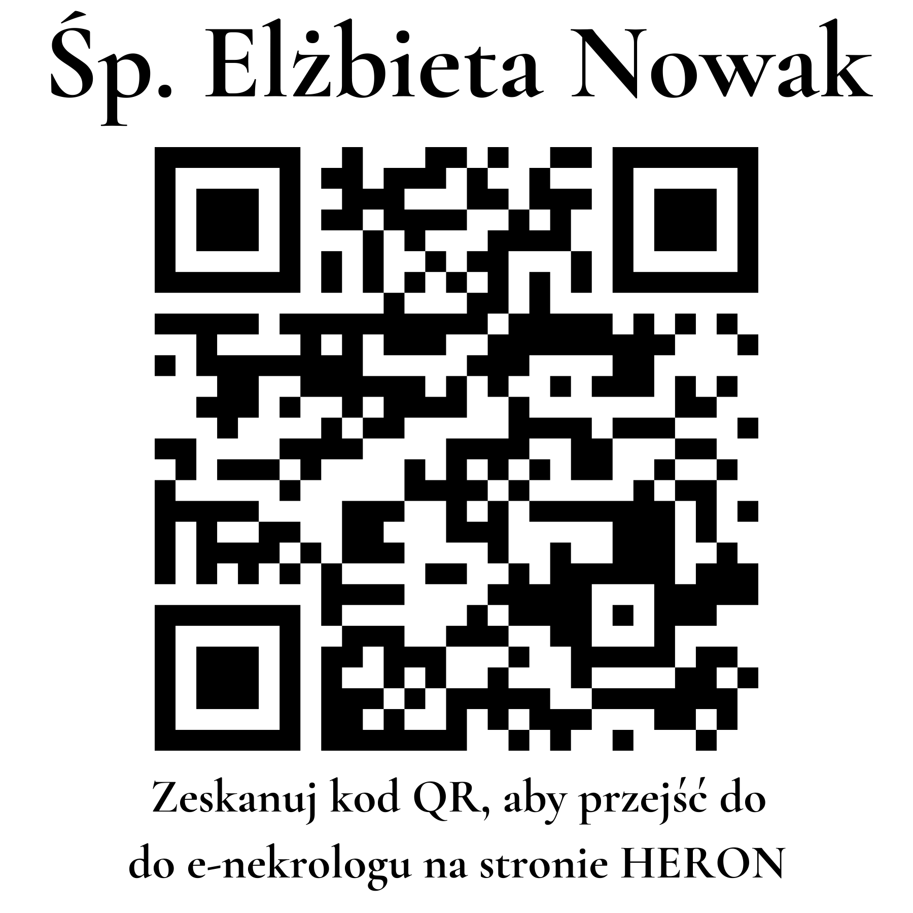 Kod QR do nekrologu Elżbieta Nowak