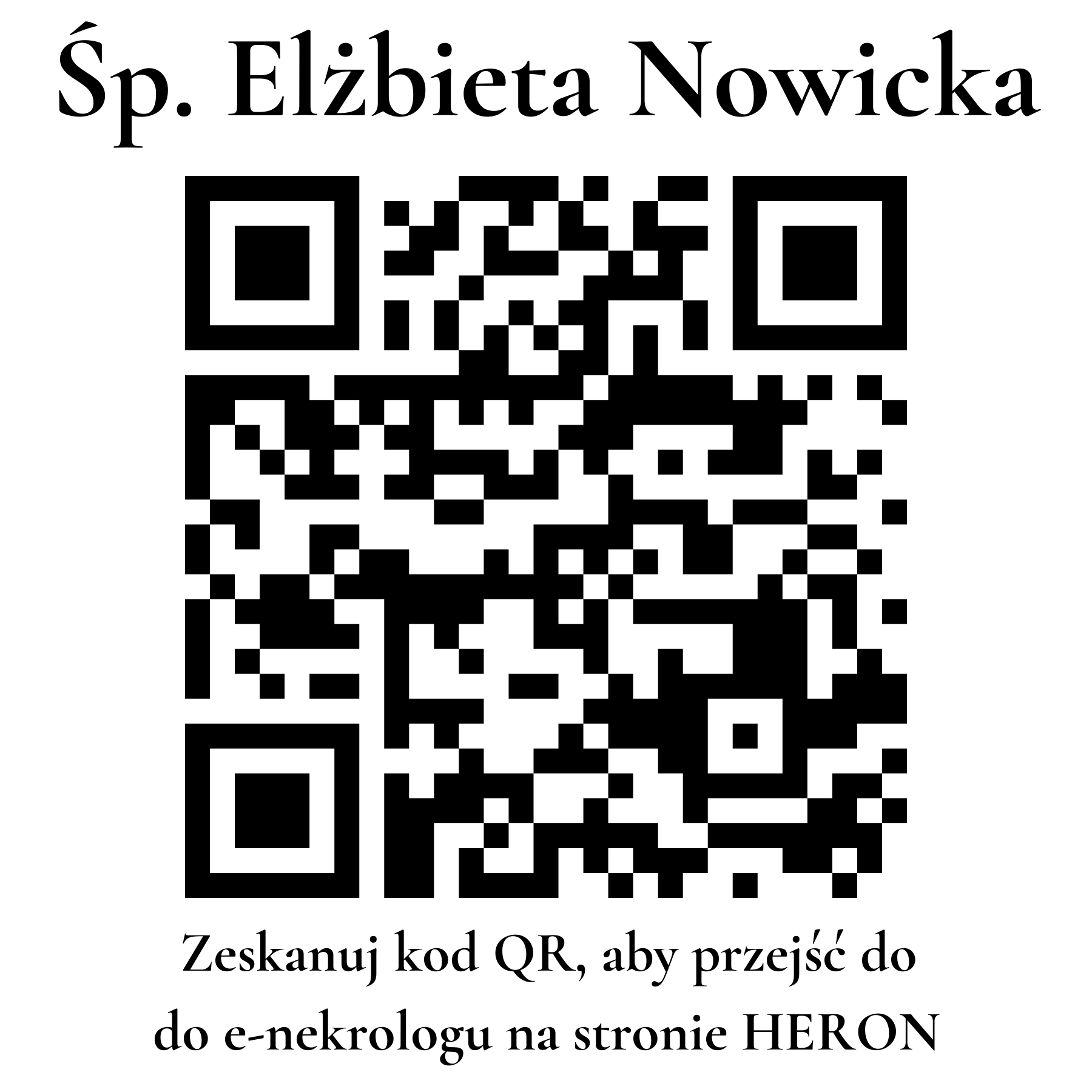 Kod QR do nekrologu Elżbieta Nowicka Kod QR do nekrologu Elżbieta Nowicka