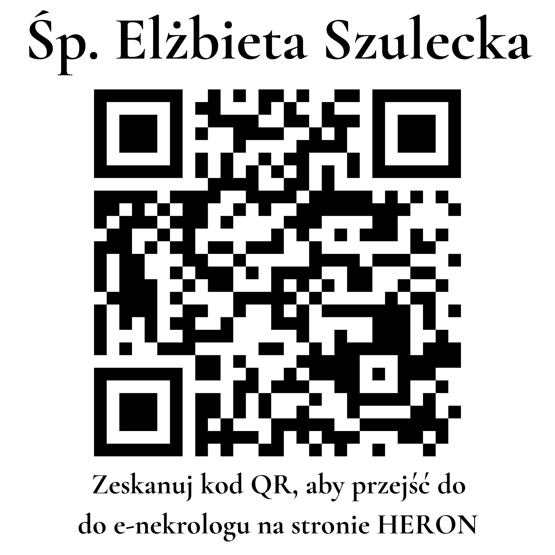 Kod QR do nekrologu Elżbieta Szulecka