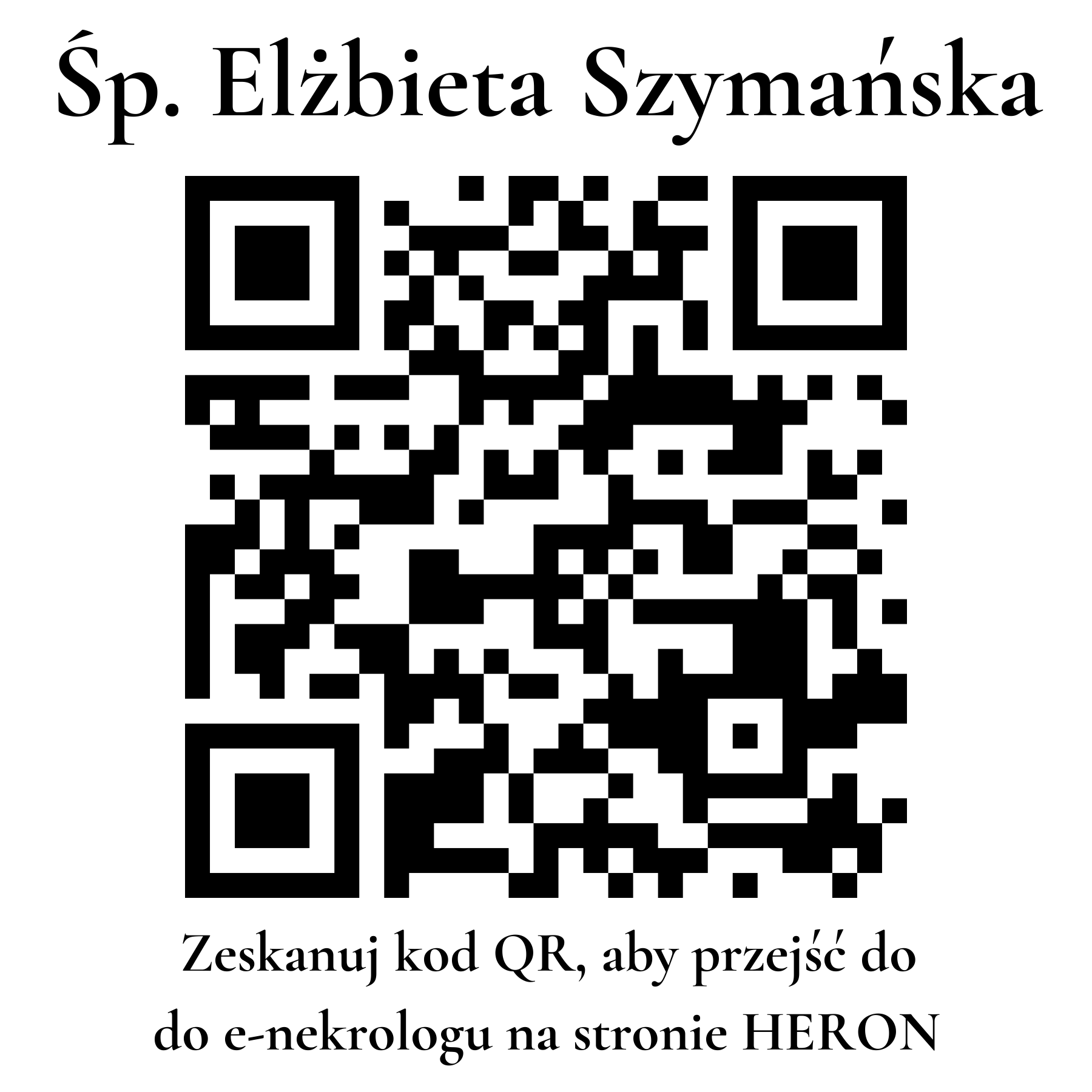 Kod QR do nekrologu Elżbieta Szymańska Kod QR do nekrologu Elżbieta Szymańska
