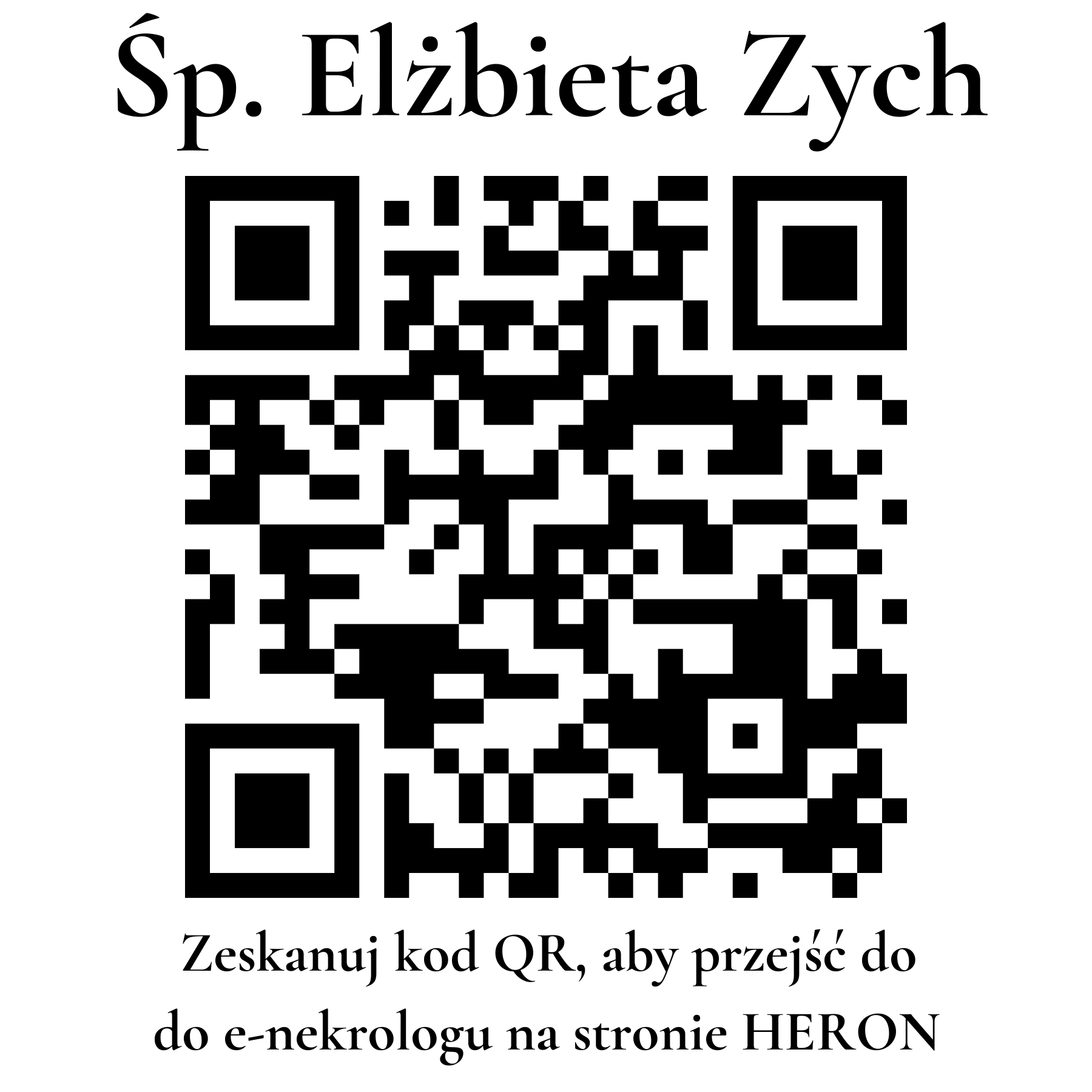 Kod QR do nekrologu Elżbieta Zych