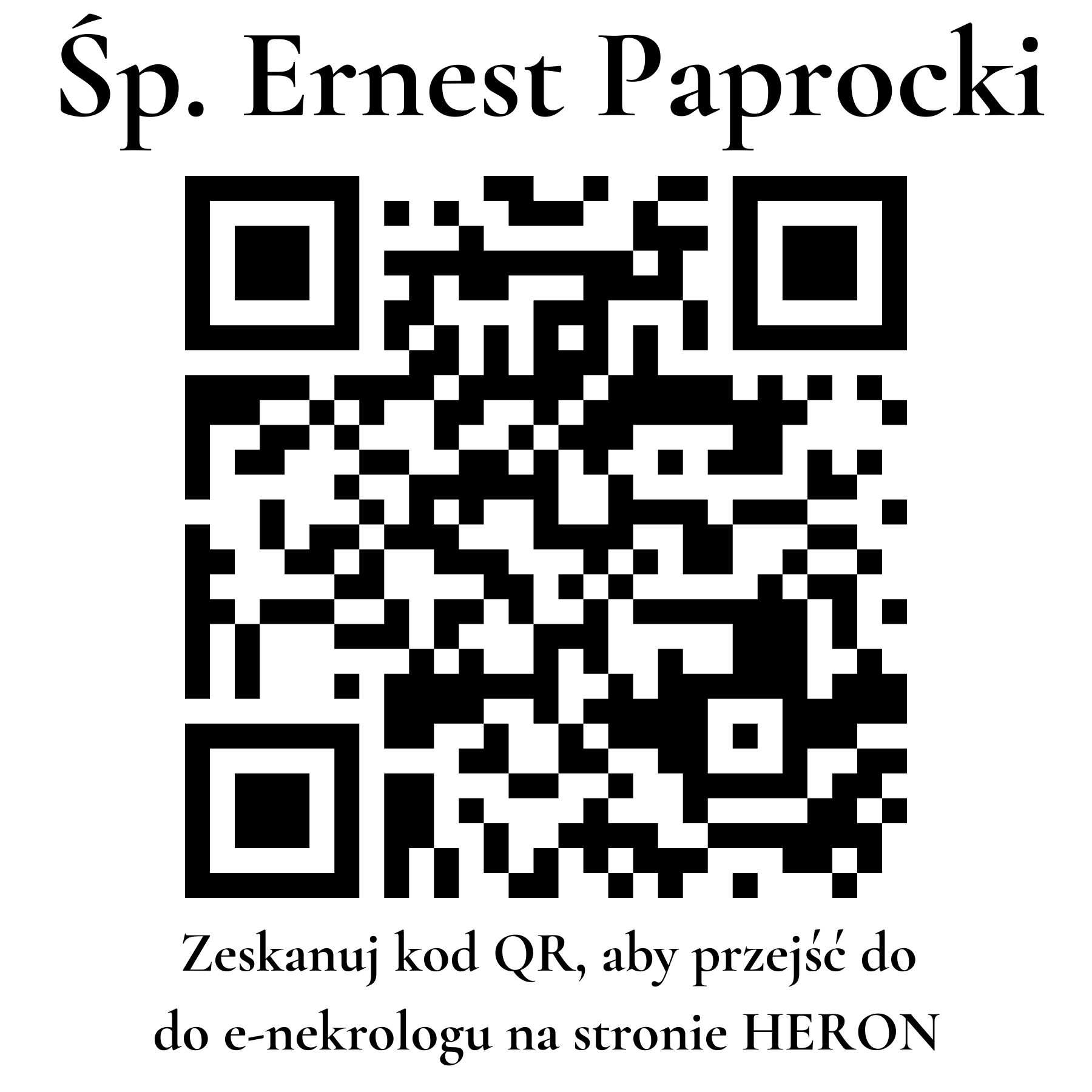 Kod QR do nekrologu Ernest Paprocki Kod QR do nekrologu Ernest Paprocki