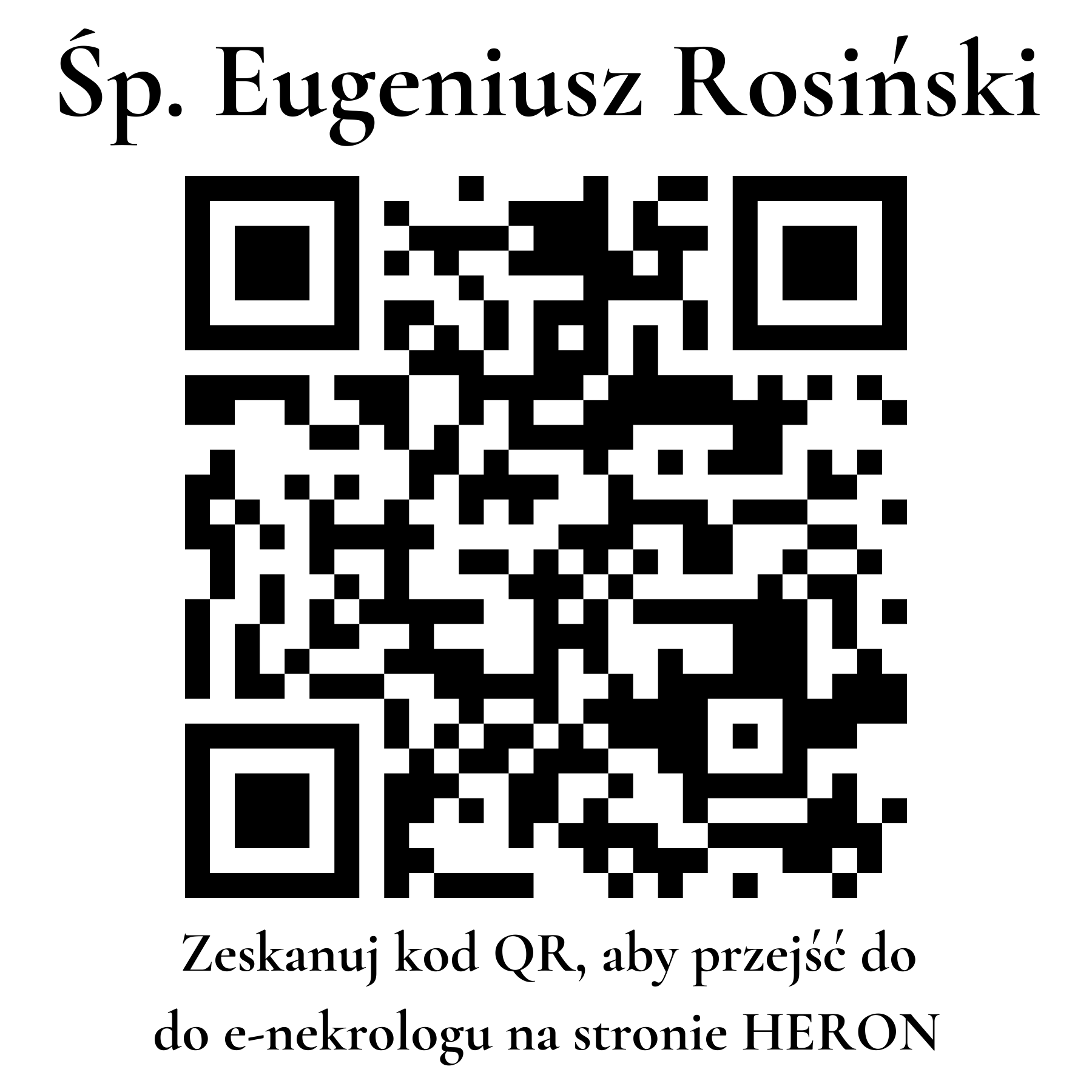 Kod QR do nekrologu Eugeniusz Rosiński Kod QR do nekrologu Eugeniusz Rosiński