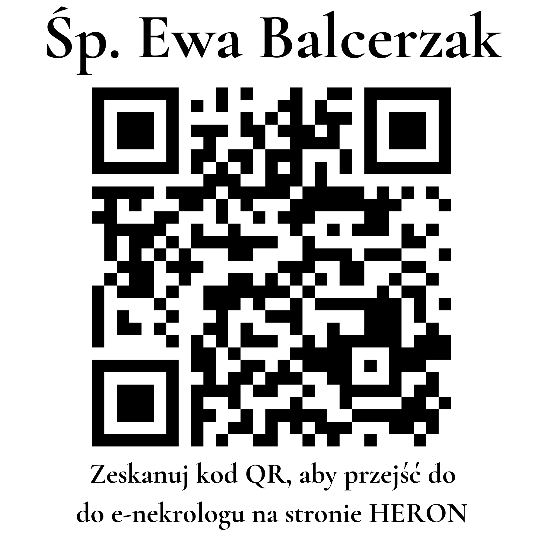 Kod QR do nekrologu Ewa Balcerzak