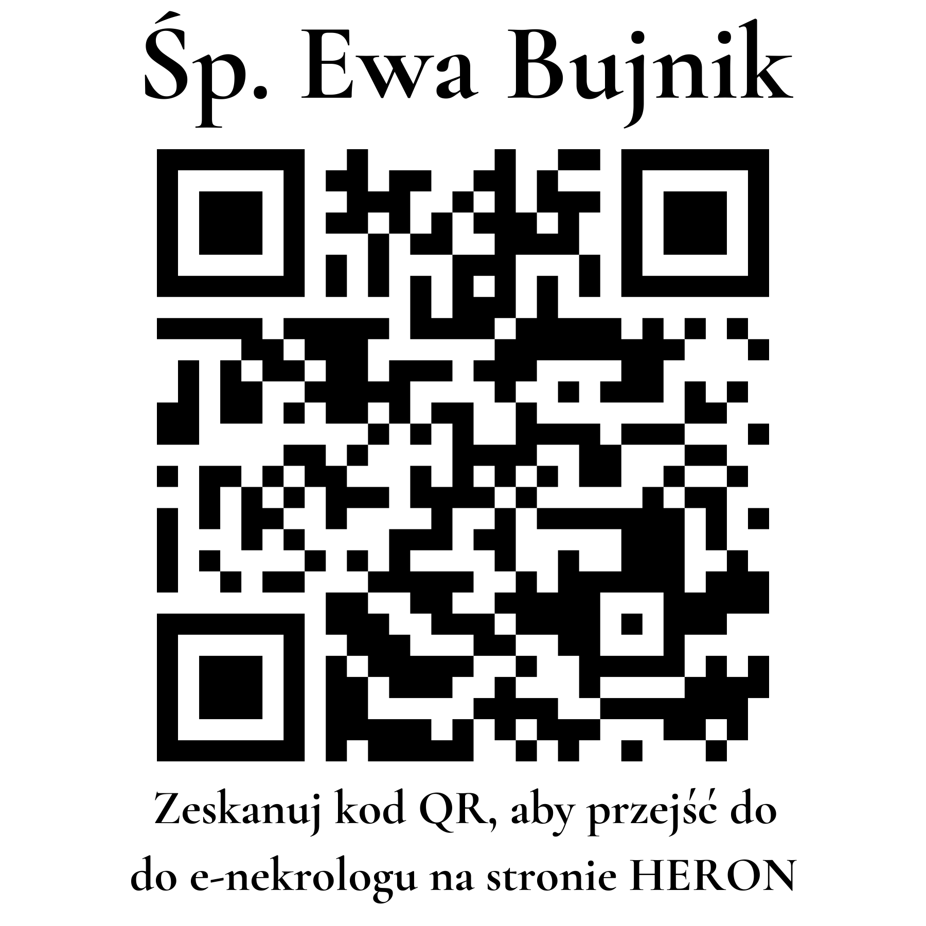 Kod QR do nekrologu Ewa Bujnik Kod QR do nekrologu Ewa Bujnik