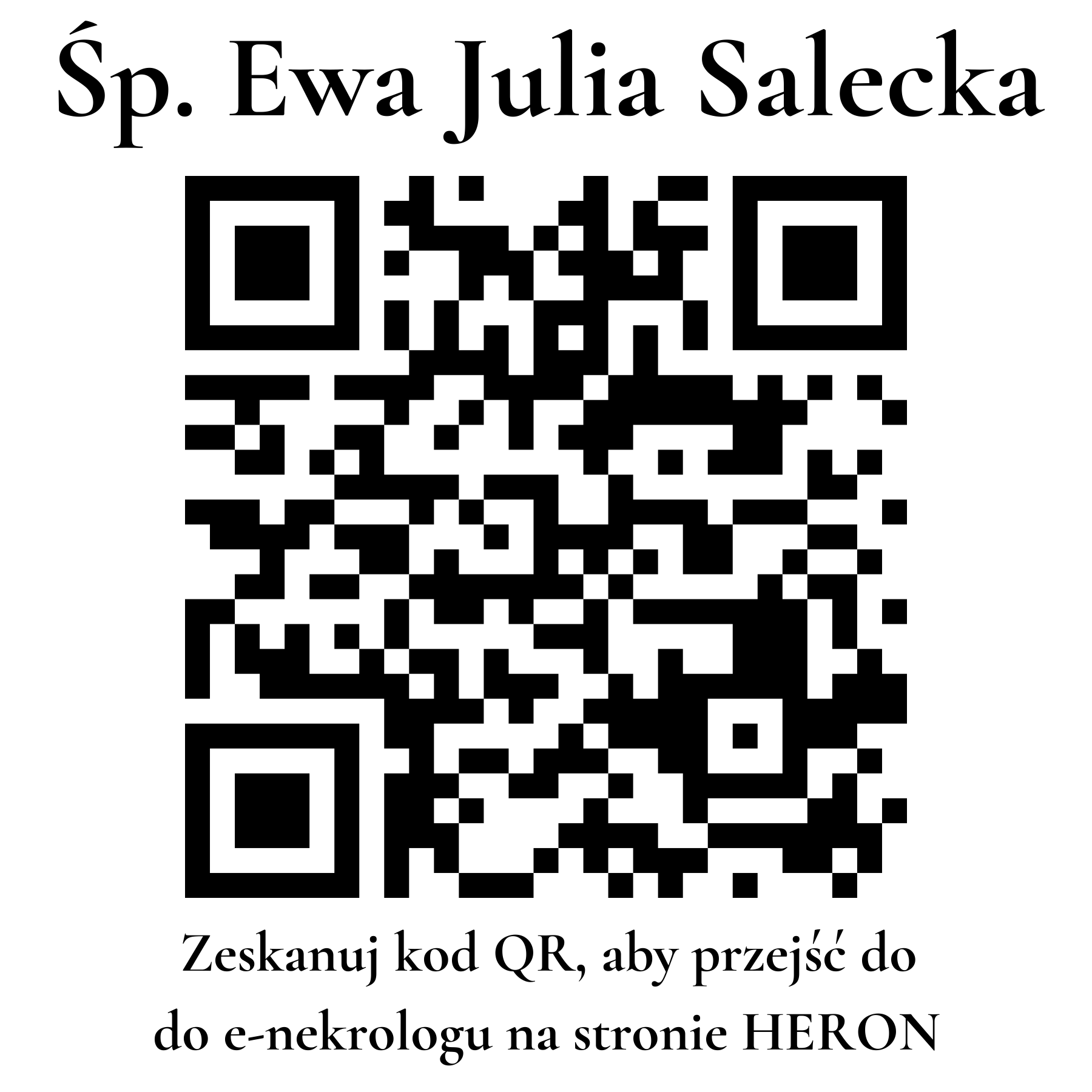 Kod QR do nekrologu Ewa Julia Salecka Kod QR do nekrologu Ewa Julia Salecka