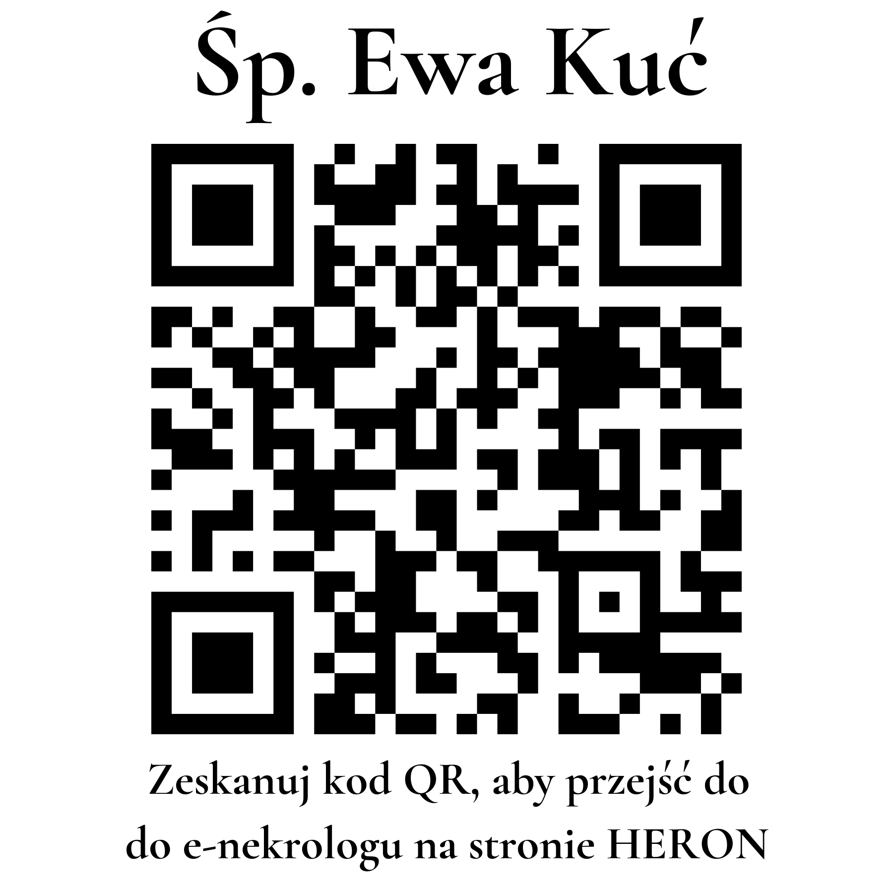 Kod QR do nekrologu Ewa Kuć