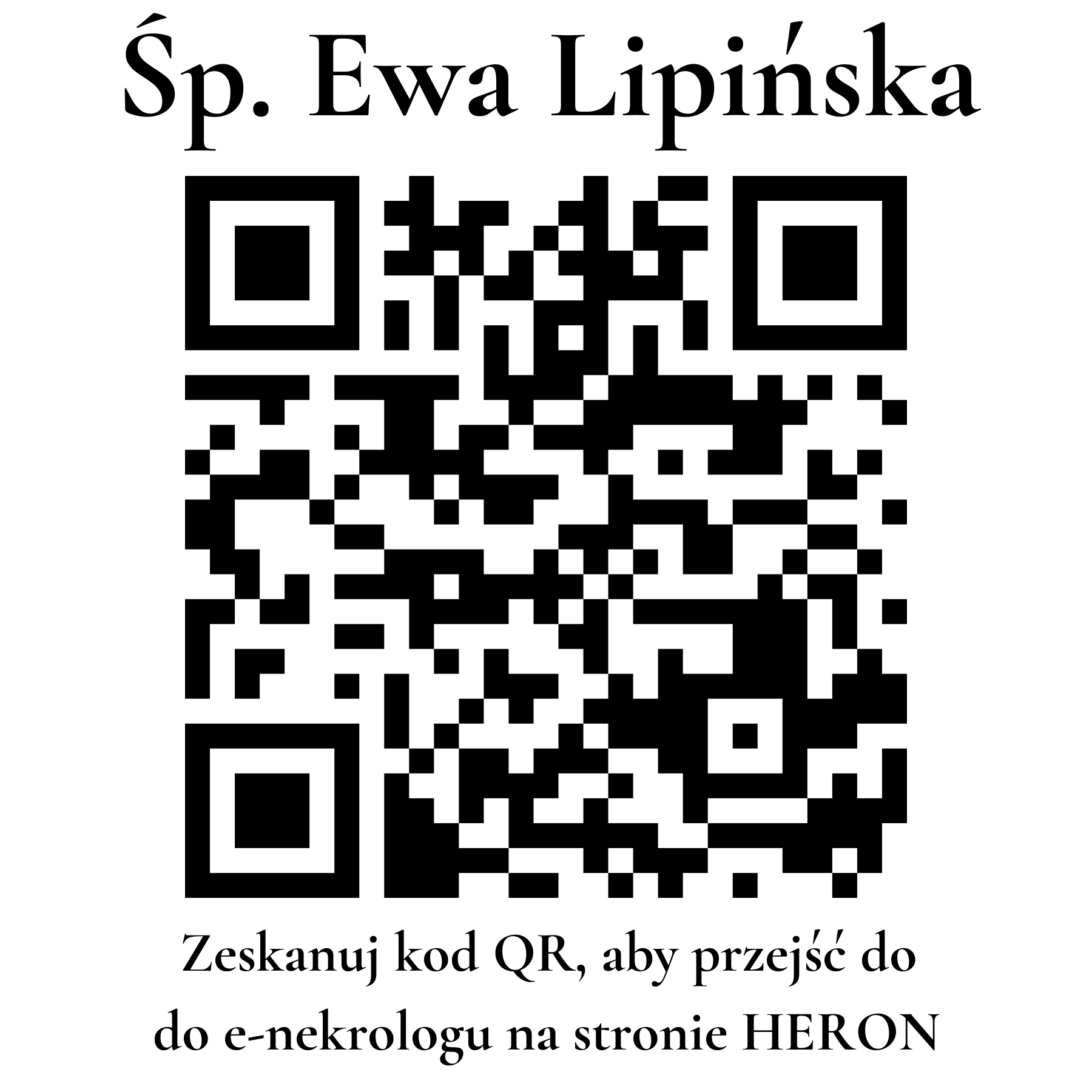 Kod QR do nekrologu Ewa Lipińska