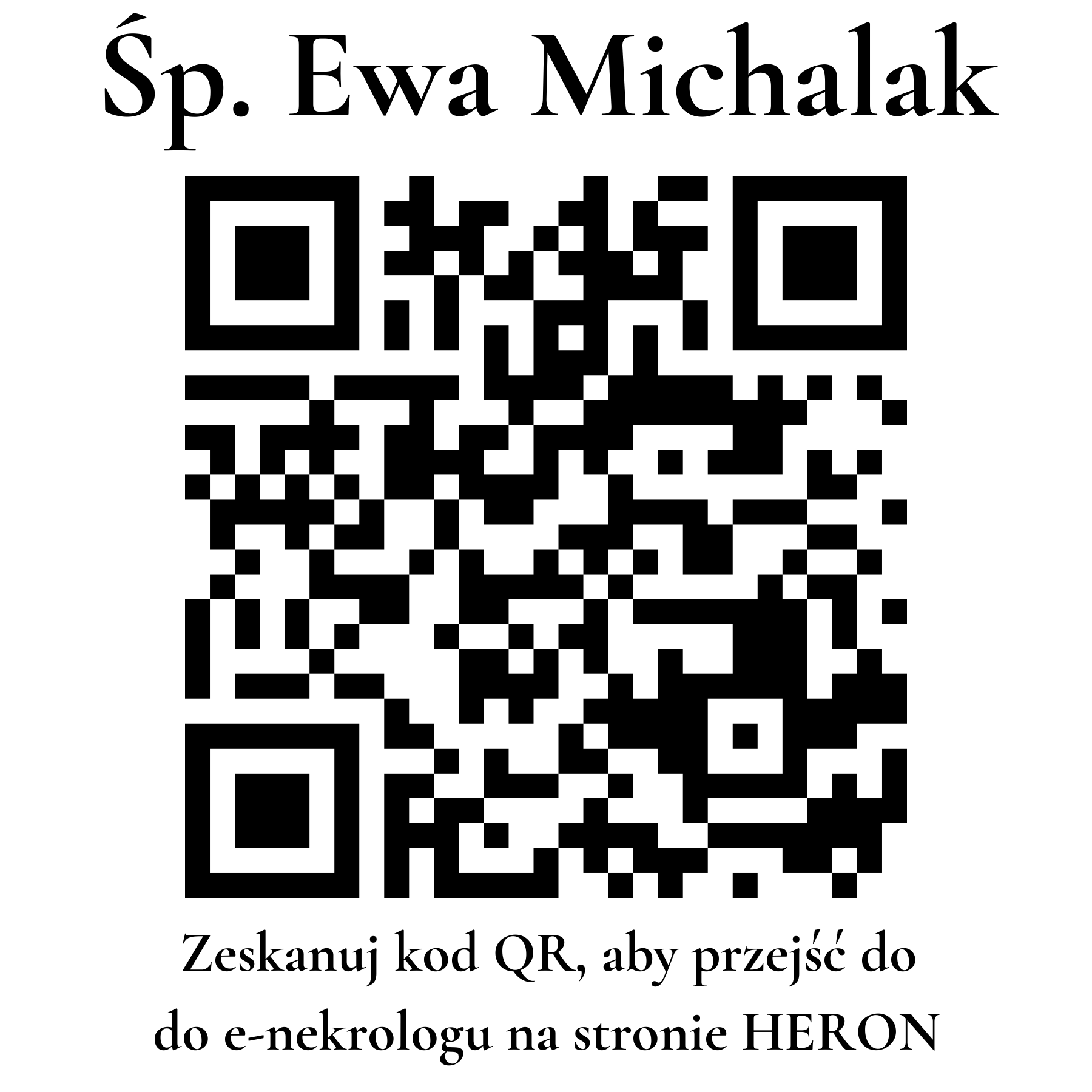 Kod QR do nekrologu Ewa Michalak Kod QR do nekrologu Ewa Michalak