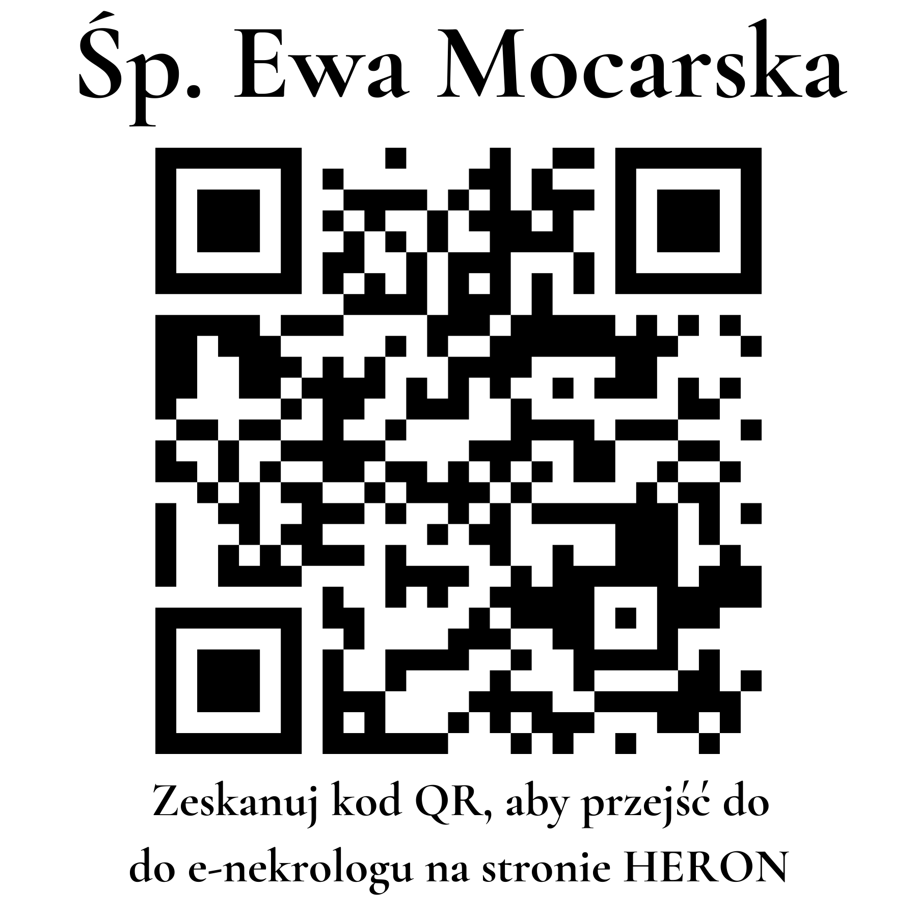 Kod QR do nekrologu Ewa Mocarska Kod QR do nekrologu Ewa Mocarska