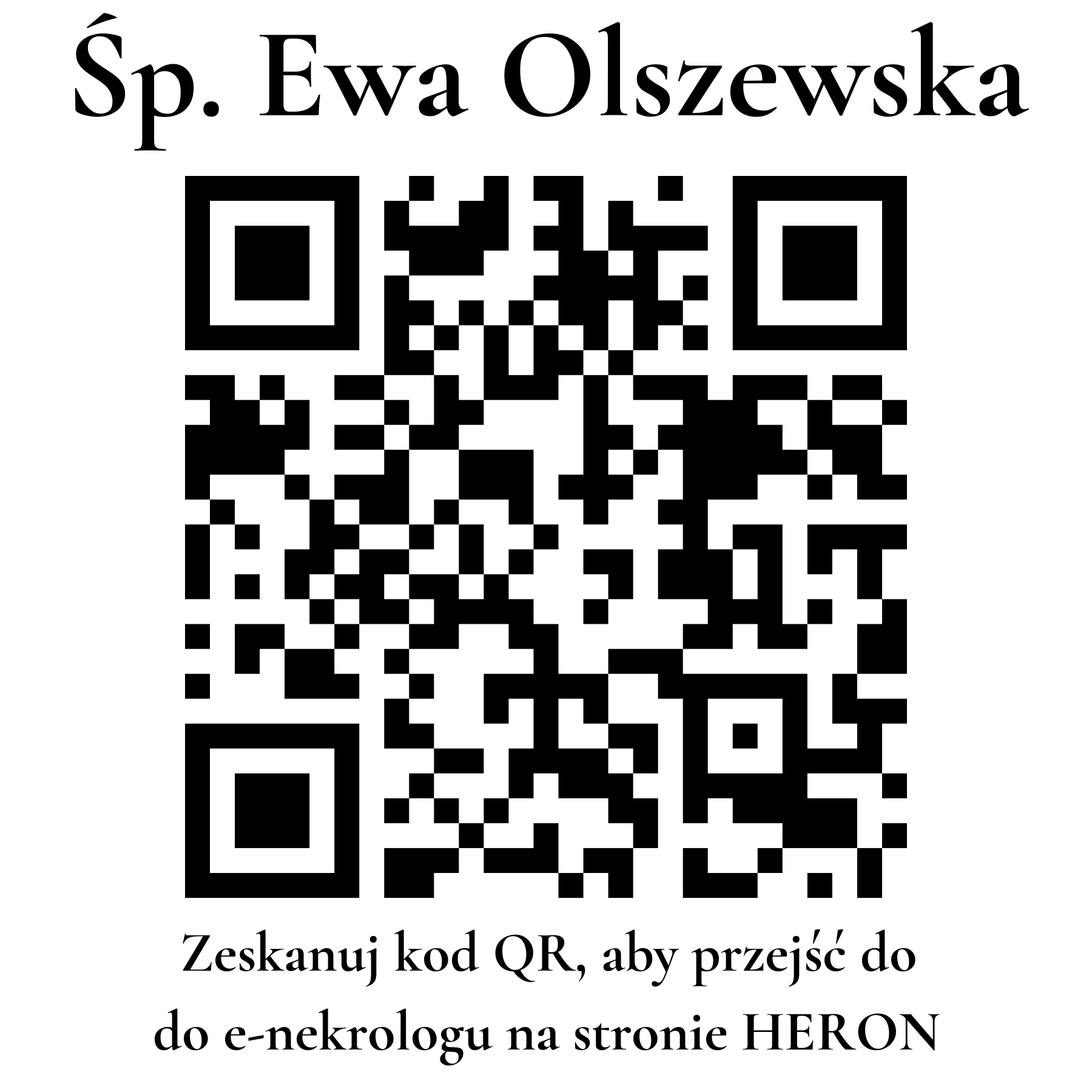 Kod QR do nekrologu Ewa Olszewska Kod QR do nekrologu Ewa Olszewska