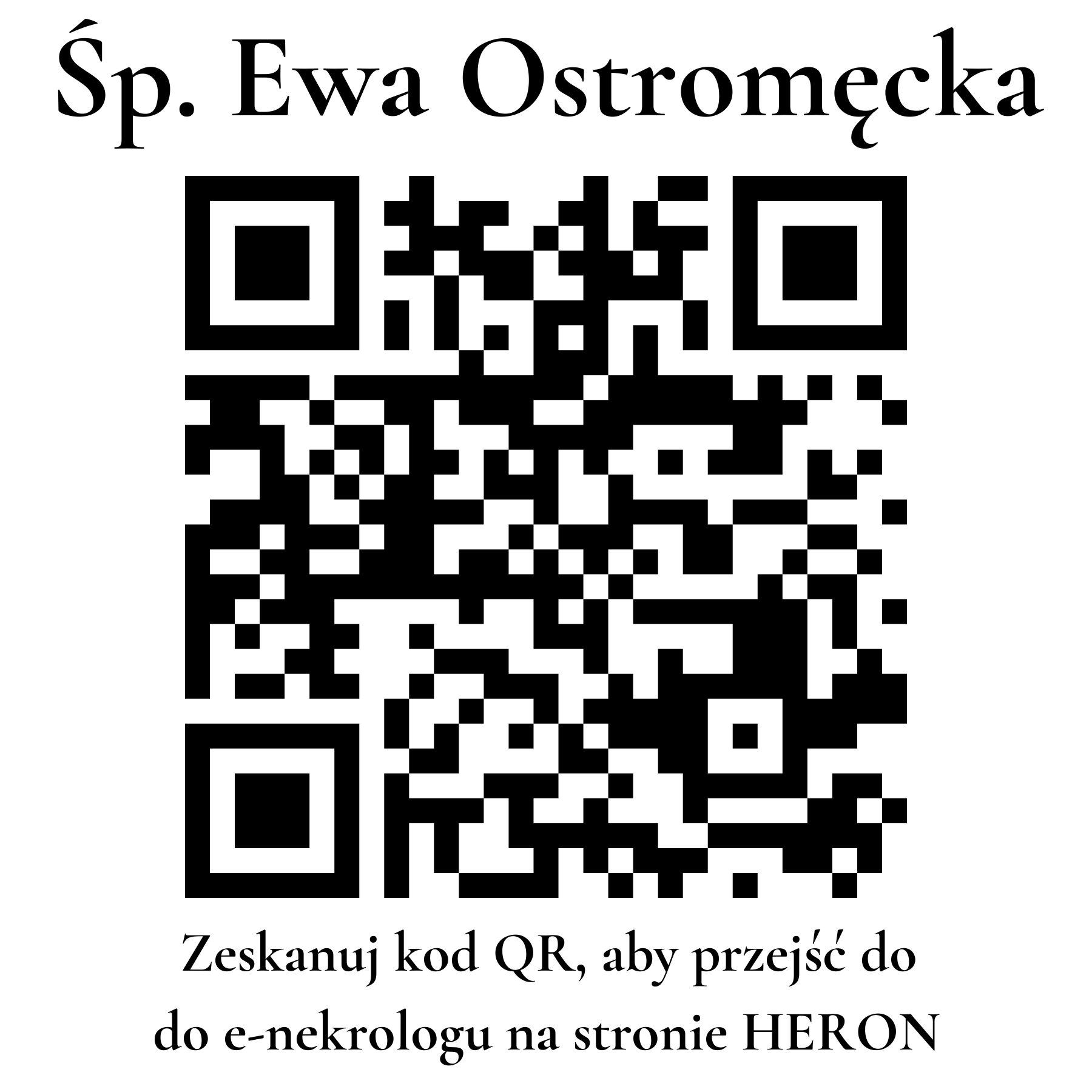 Kod QR do nekrologu Ewa Ostromęcka Kod QR do nekrologu Ewa Ostromęcka