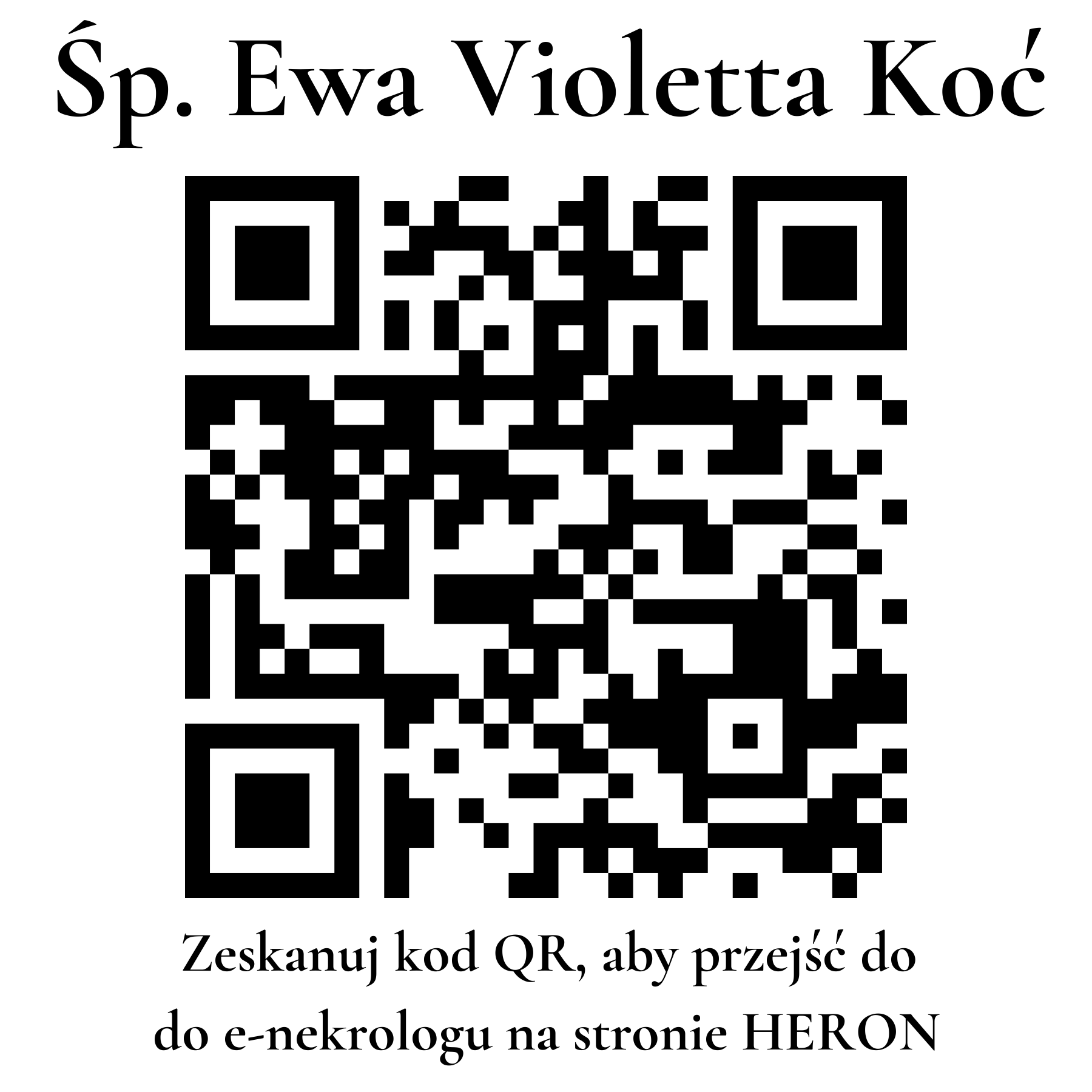 Kod QR do nekrologu Ewa Violetta Koć Kod QR do nekrologu Ewa Violetta Koć