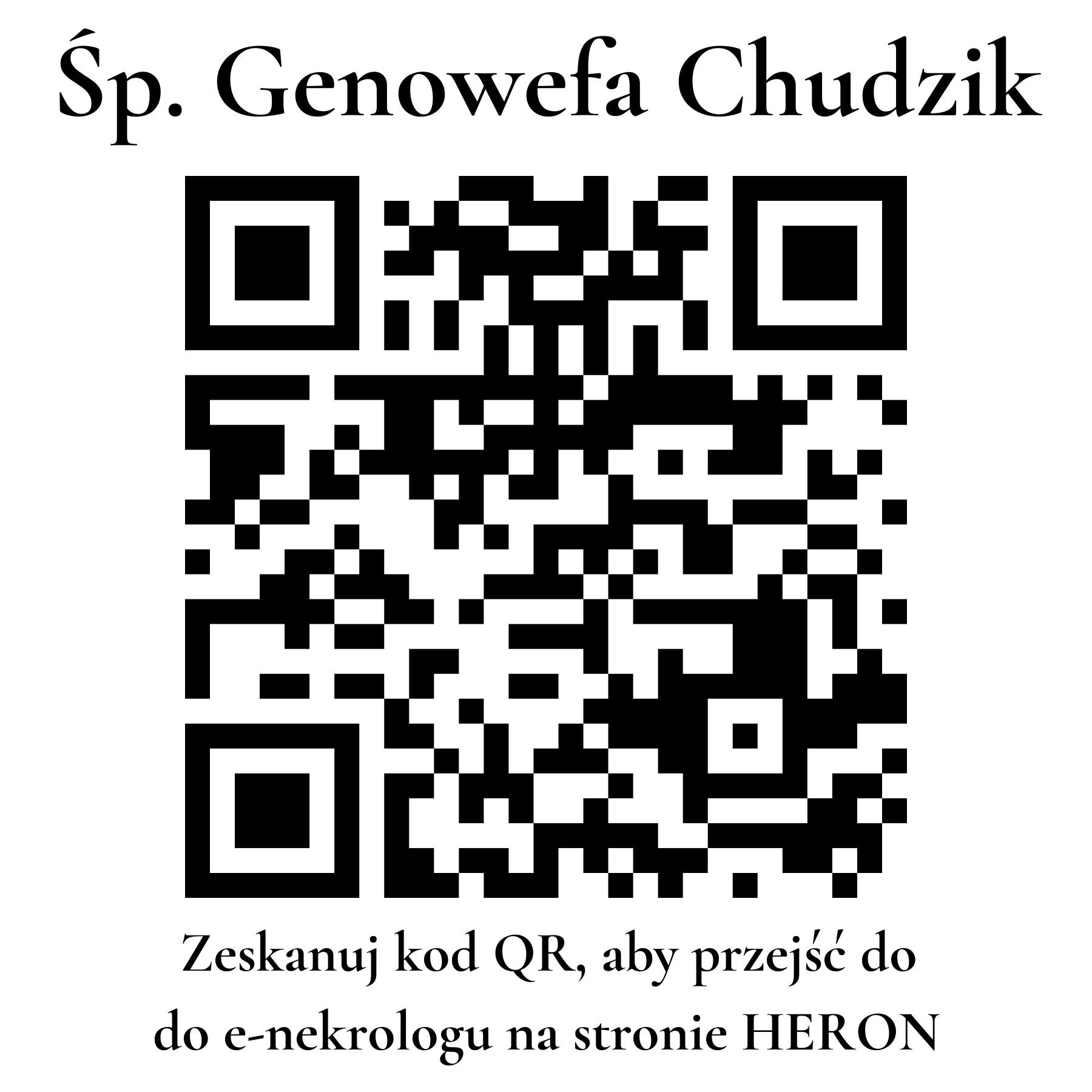 Kod QR do nekrologu Genowefa Chudzik Kod QR do nekrologu Genowefa Chudzik