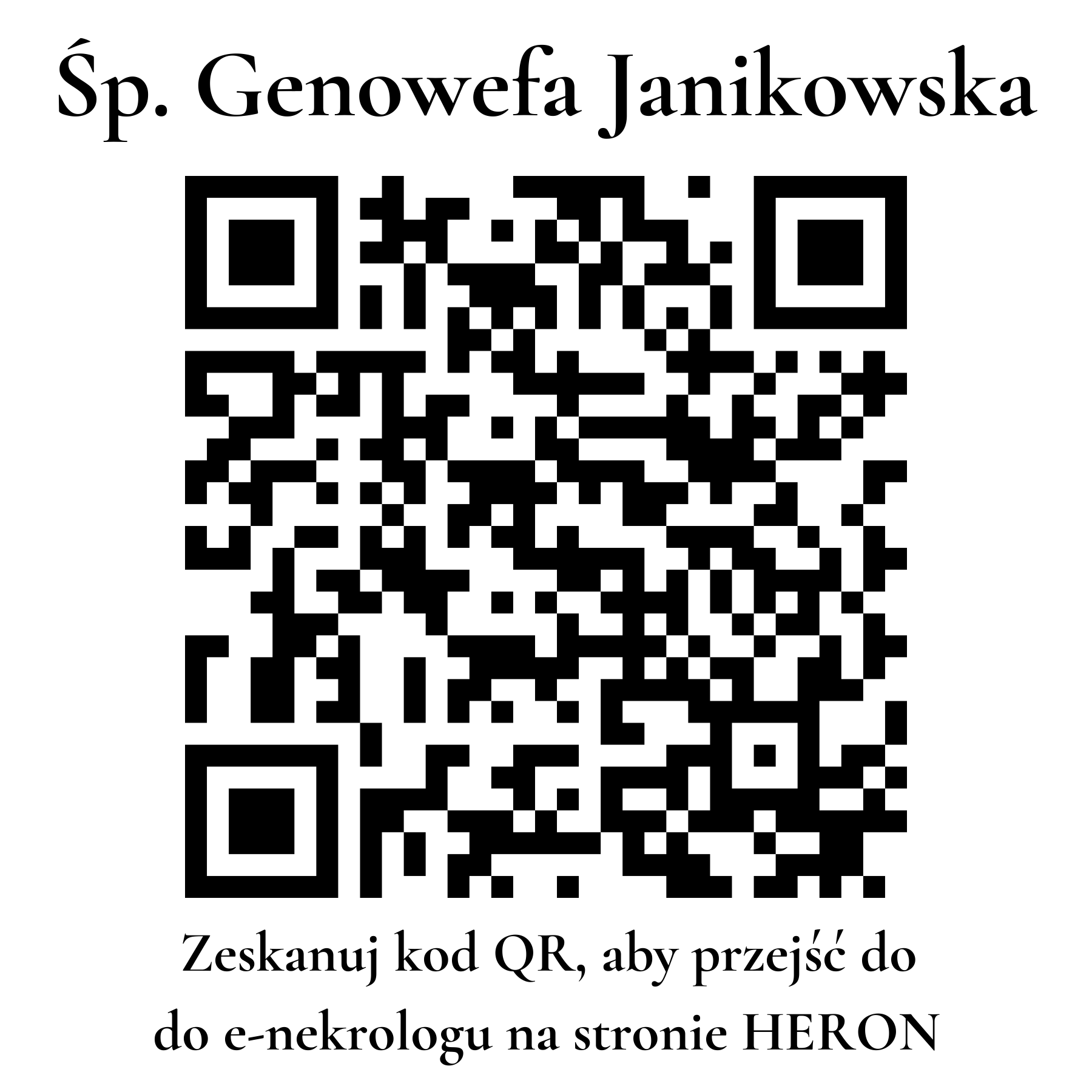Kod QR do nekrologu Genowefa Janikowska