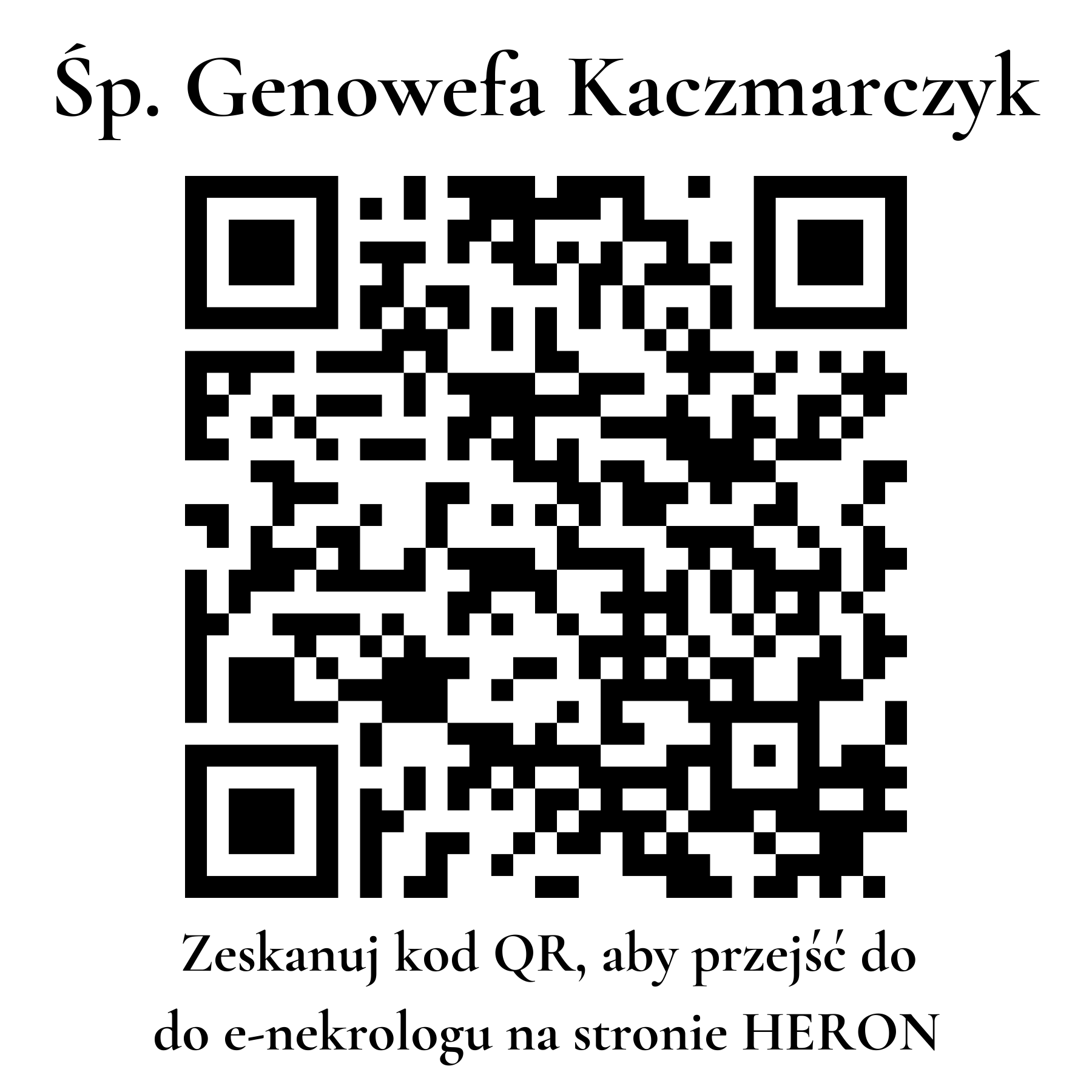 Kod QR do nekrologu Genowefa Kaczmarczyk