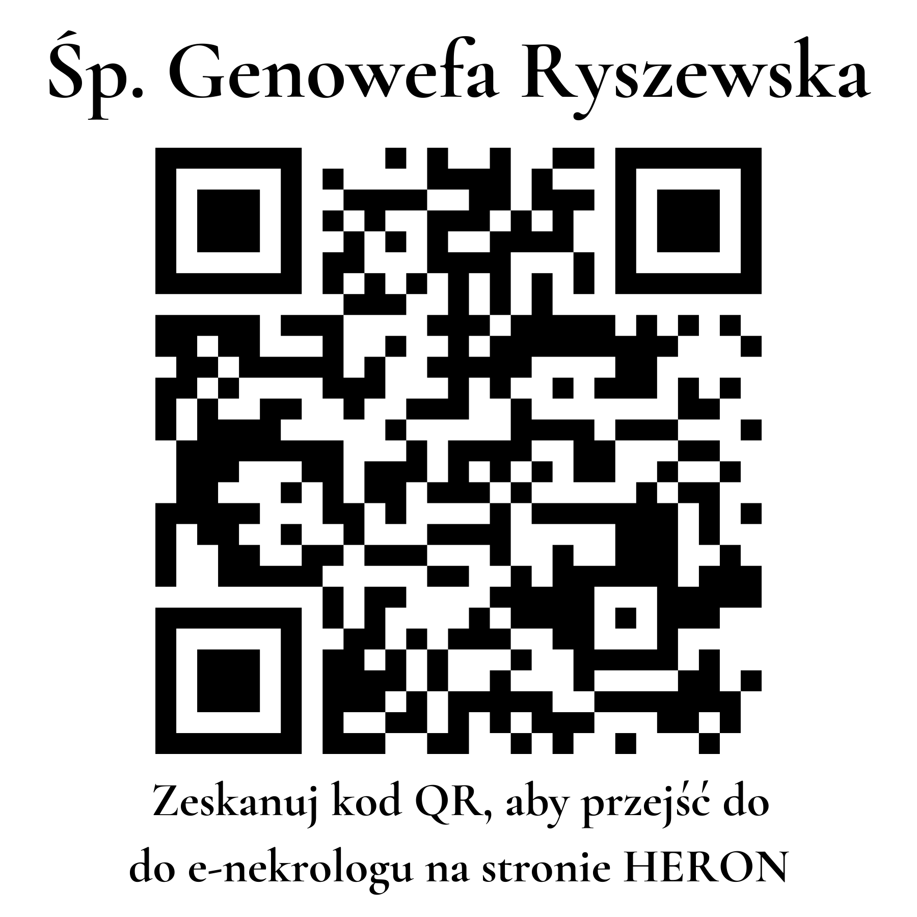 Kod QR do nekrologu Genowefa Ryszewska