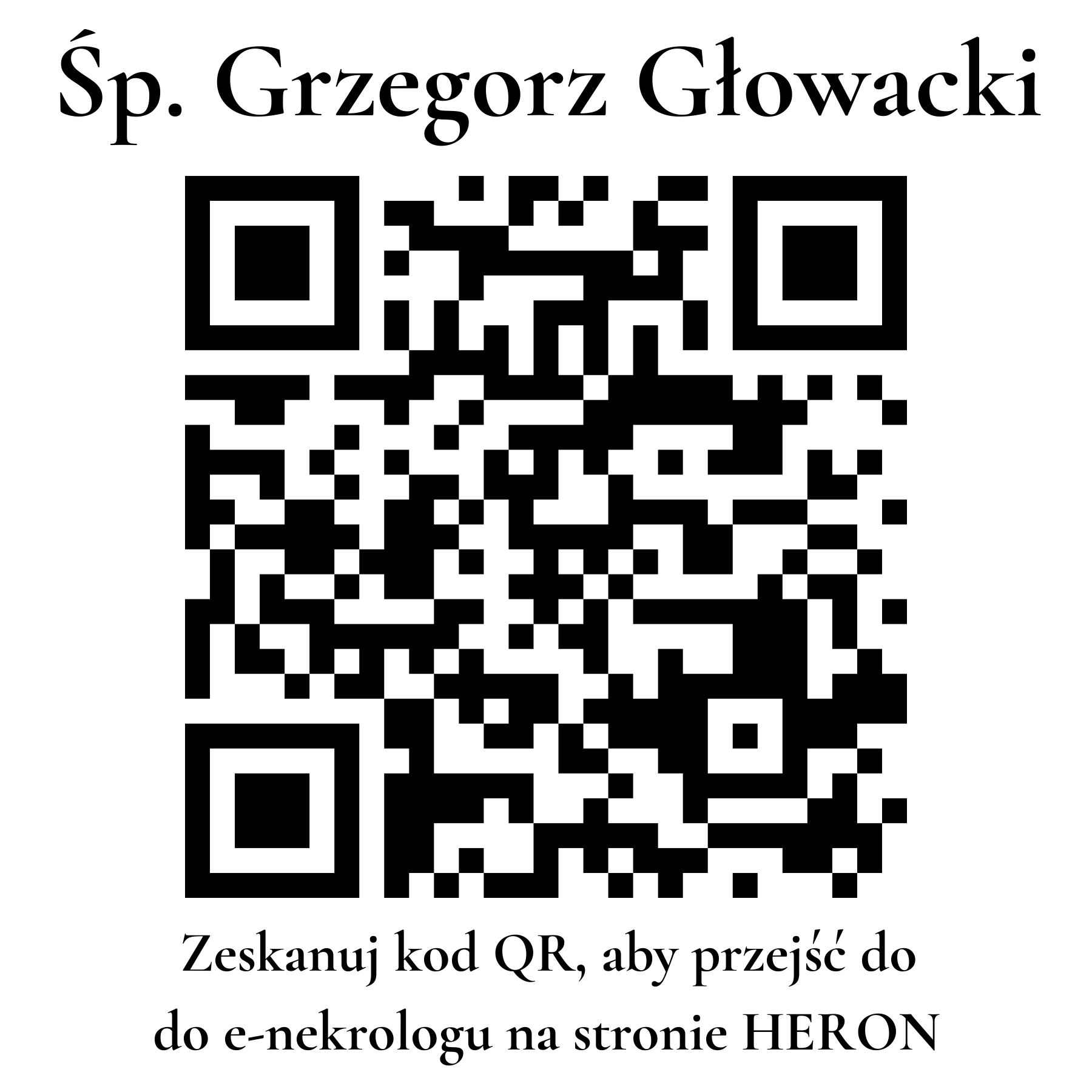 Kod QR do nekrologu Grzegorz Głowacki
