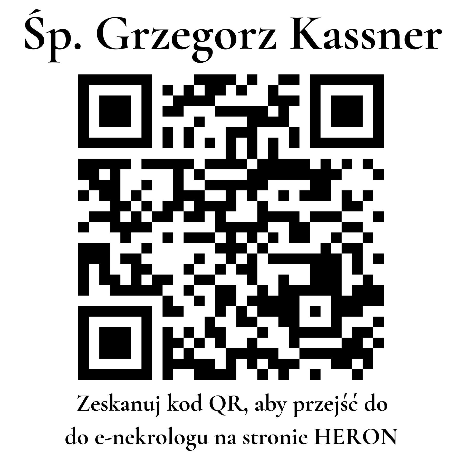 Kod QR do nekrologu Grzegorz Kassner Kod QR do nekrologu Grzegorz Kassner