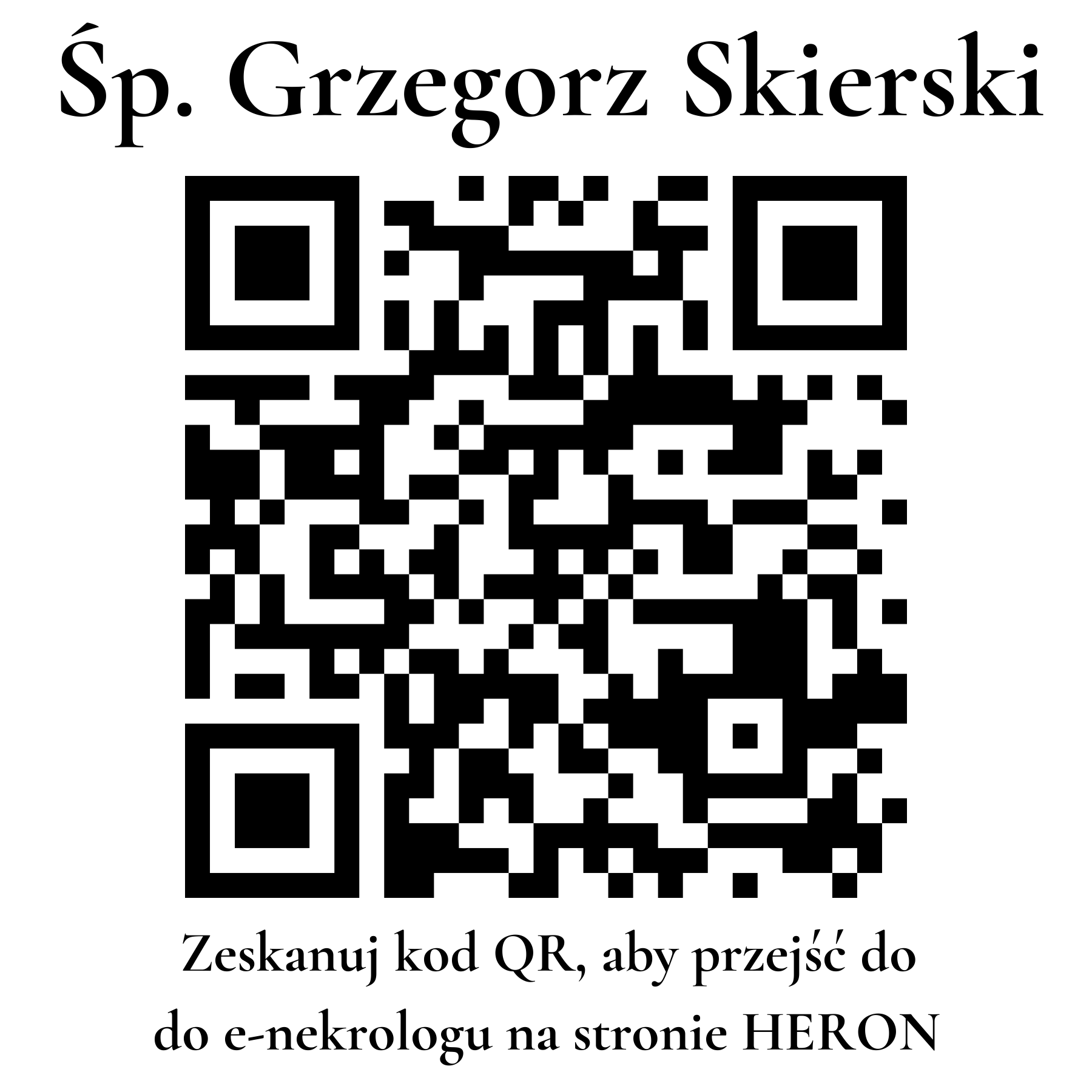 Kod QR do nekrologu Grzegorz Skierski Kod QR do nekrologu Grzegorz Skierski