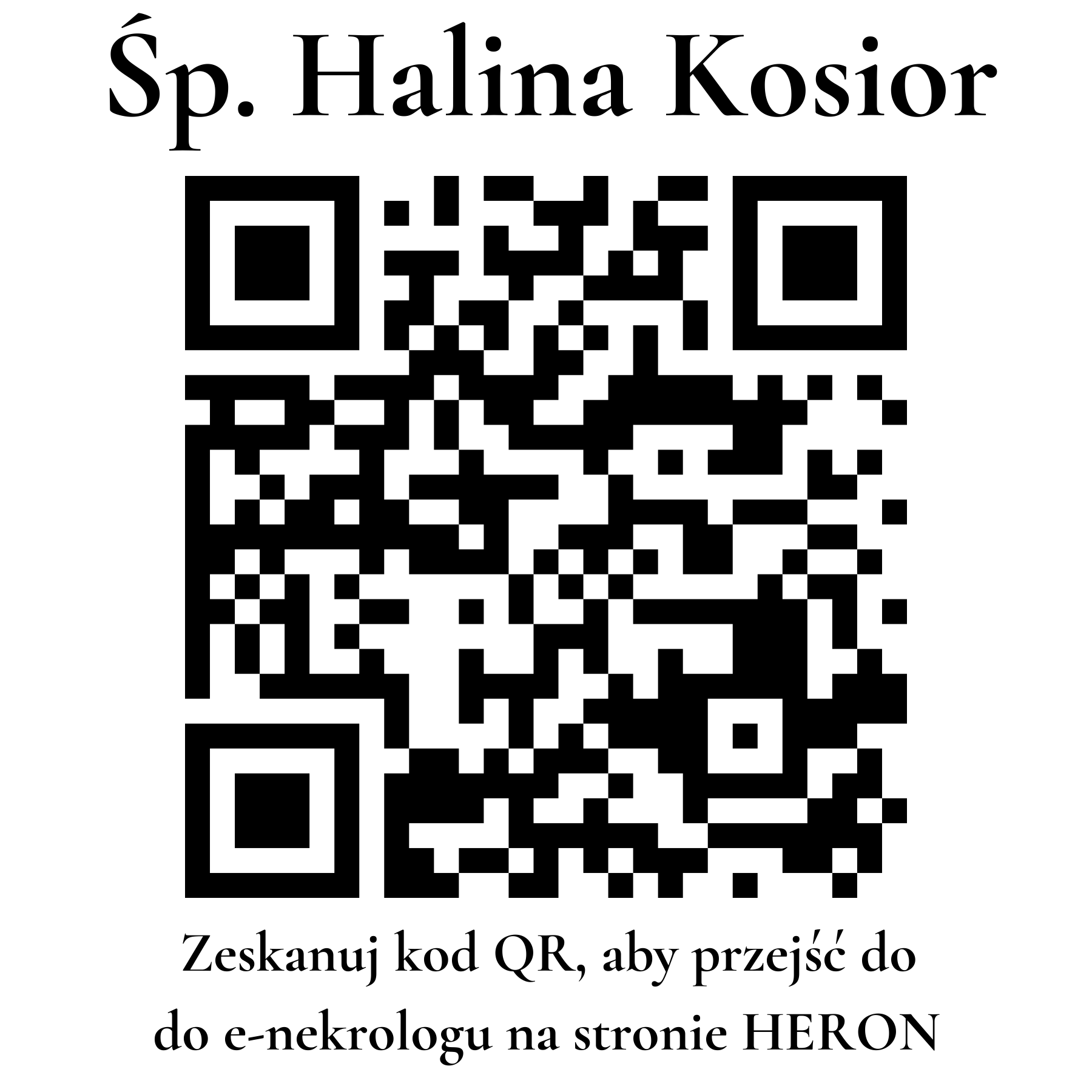 Kod QR do nekrologu Halina Kosior Kod QR do nekrologu Halina Kosior