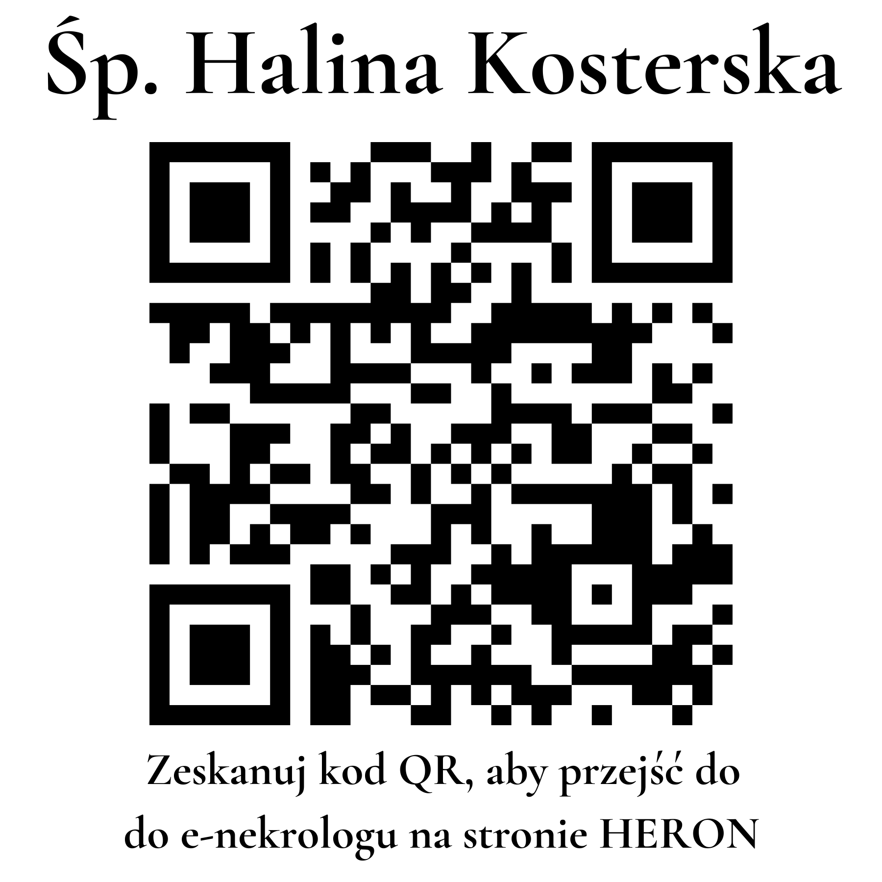 Kod QR do nekrologu Halina Kosterska