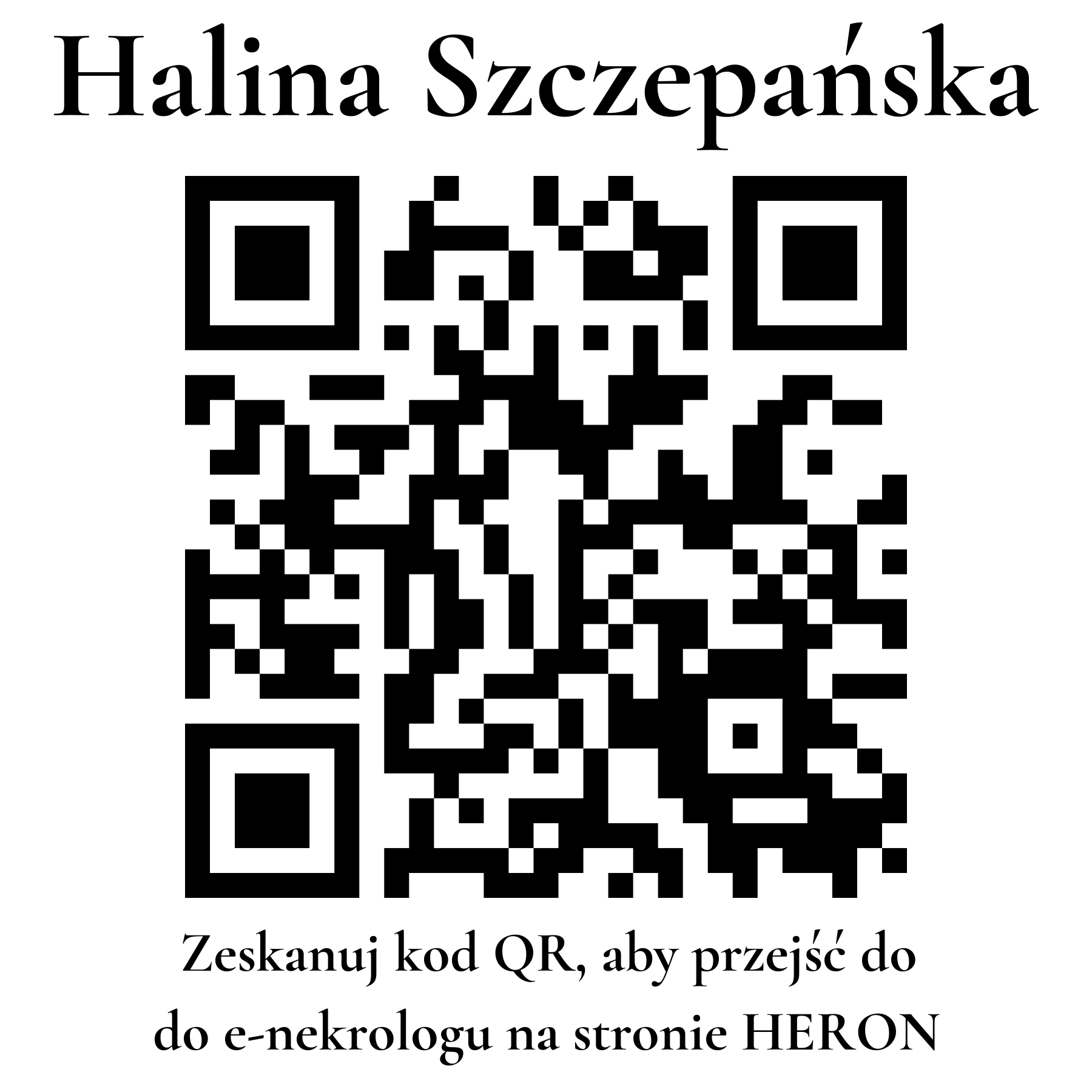 Kod QR do nekrologu Halina Szczepańska Kod QR do nekrologu Halina Szczepańska