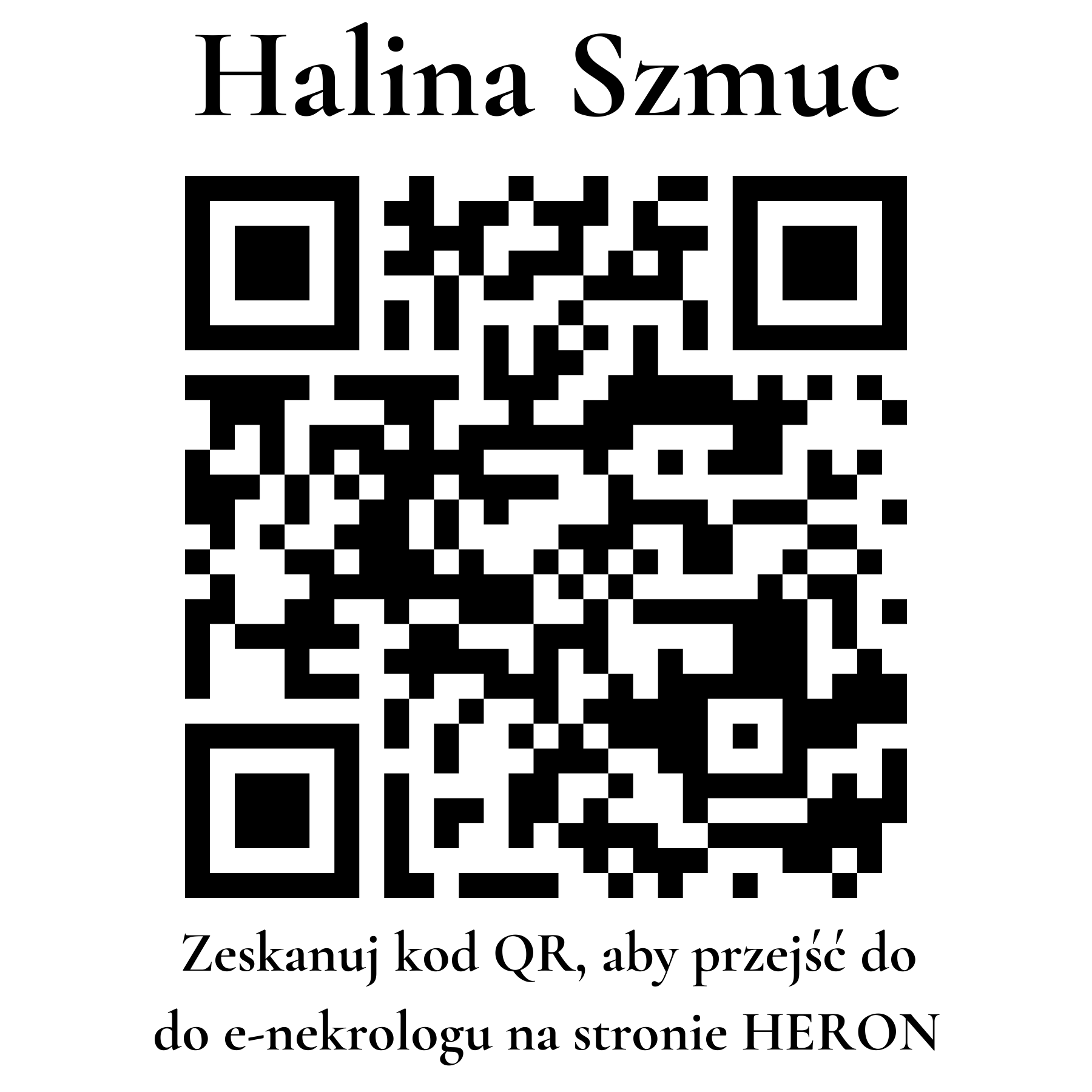 Kod QR do nekrologu Halina Szmuc