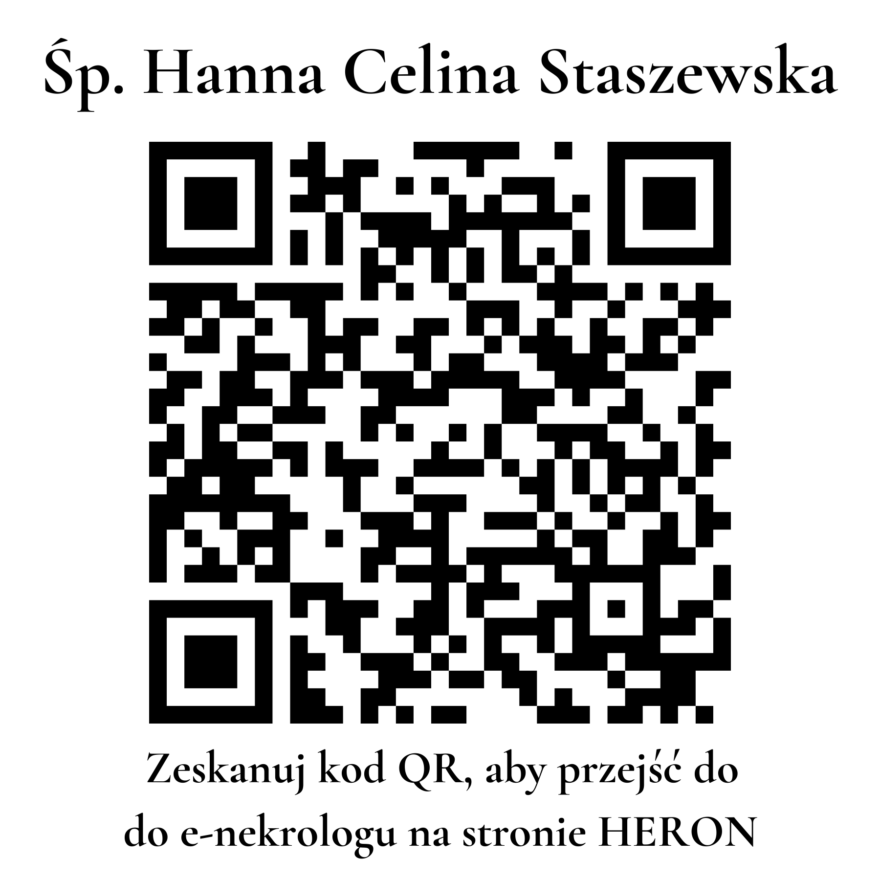 Kod QR do nekrologu Hanna Celina Staszewska