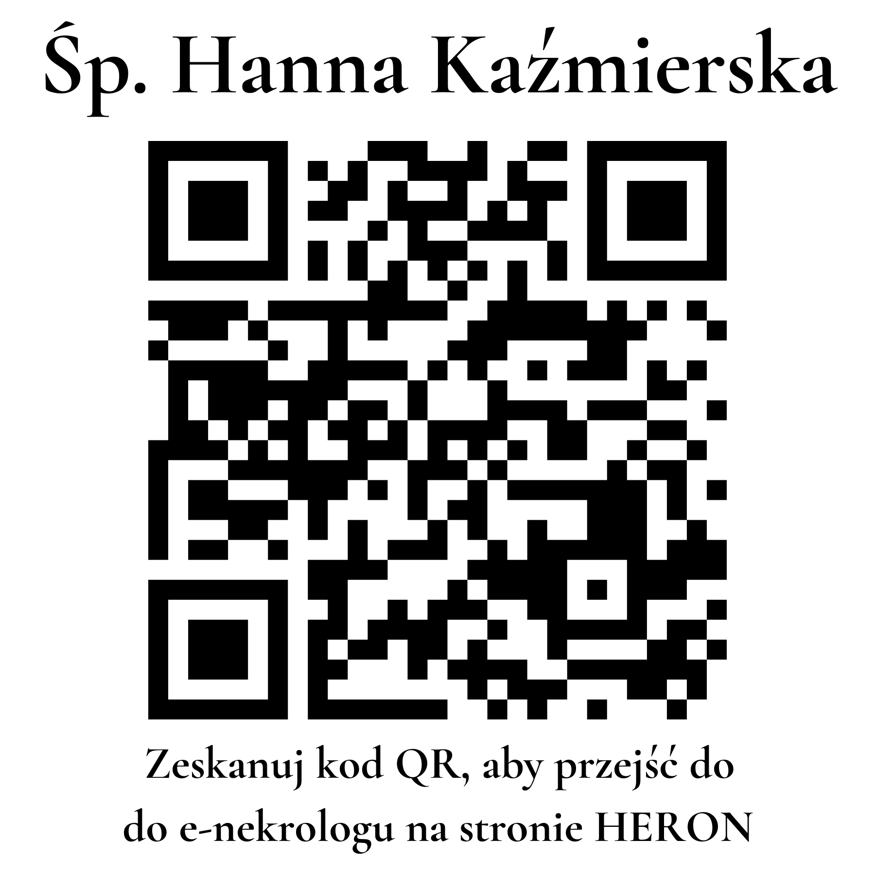 Kod QR do nekrologu Hanna Kaźmierska Kod QR do nekrologu Hanna Kaźmierska