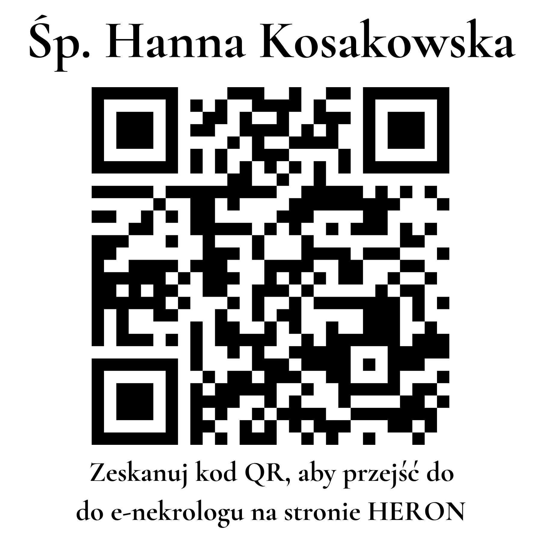 Kod QR do nekrologu Hanna Kosakowska Kod QR do nekrologu Hanna Kosakowska