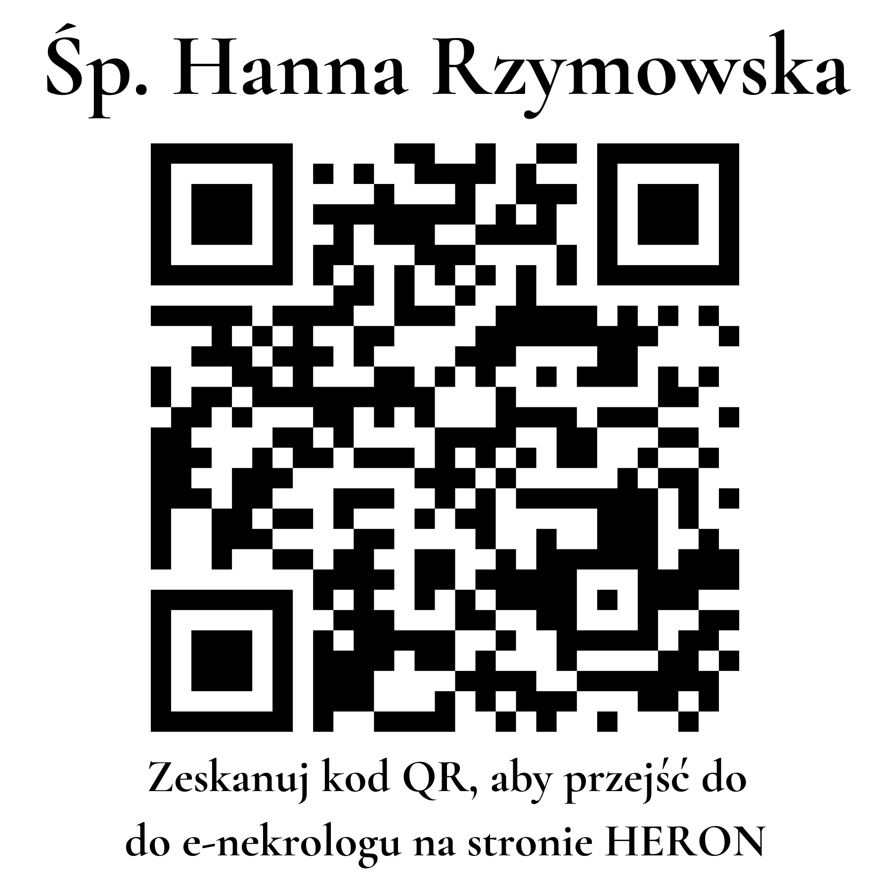 Kod QR do nekrologu Hanna Rzymowska Kod QR do nekrologu Hanna Rzymowska