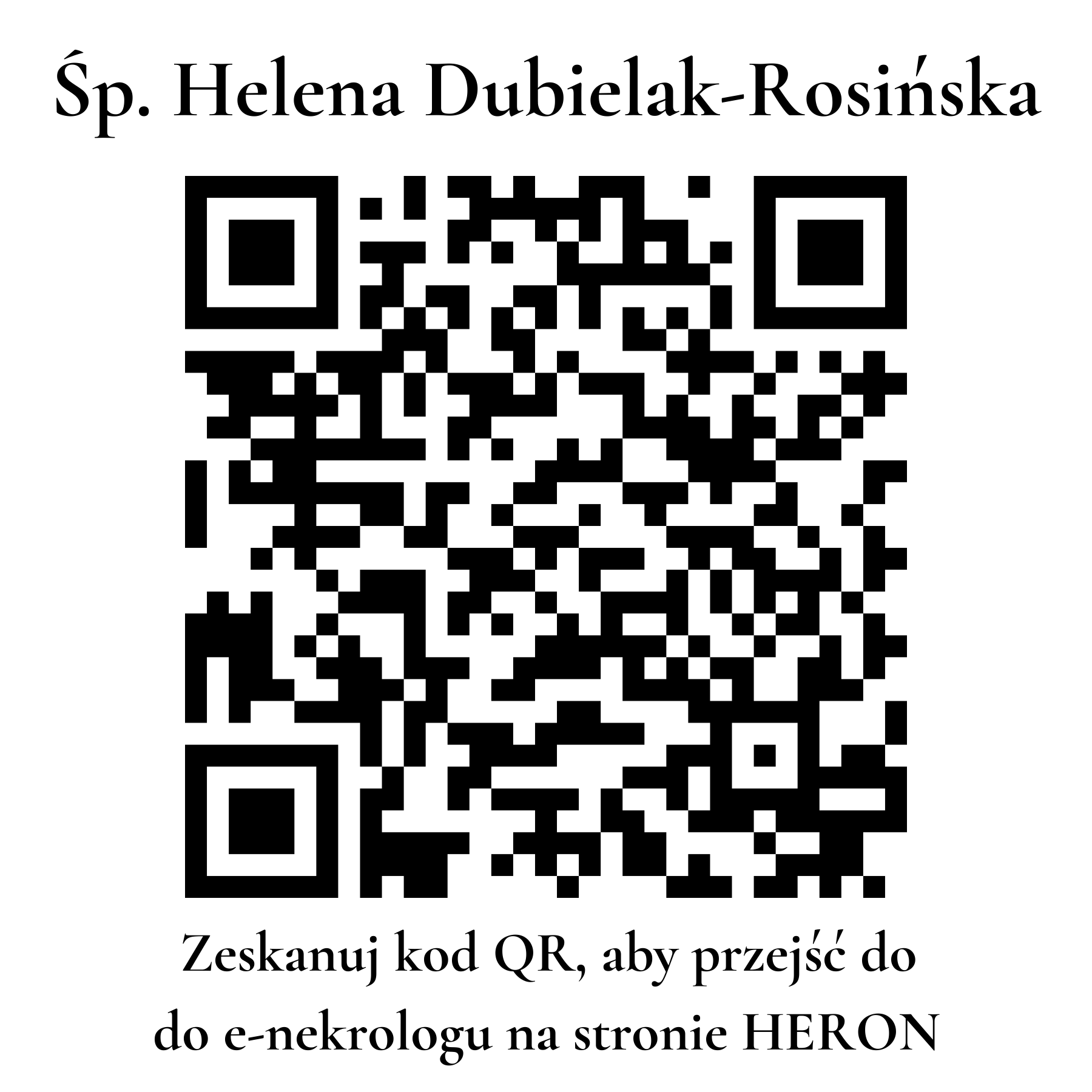 Kod QR do nekrologu Helena Dubielak-Rosińska Kod QR do nekrologu Helena Dubielak-Rosińska