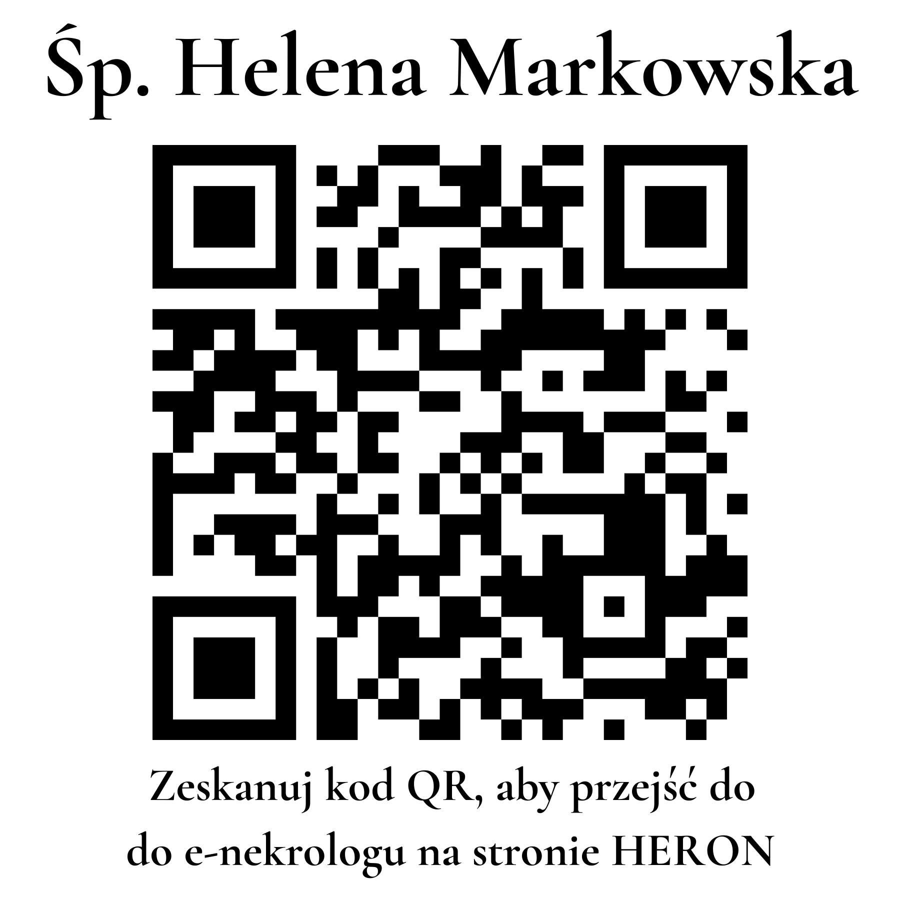 Kod QR do nekrologu Helena Markowska Kod QR do nekrologu Helena Markowska