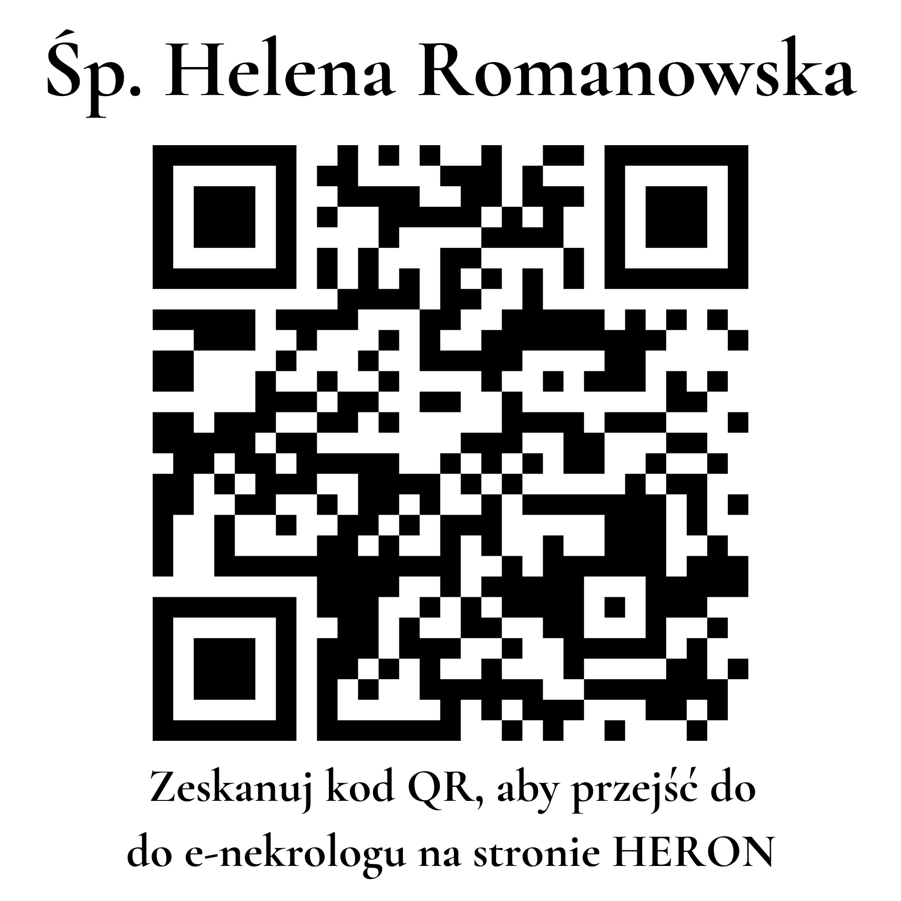 Kod QR do nekrologu Helena Romanowska Kod QR do nekrologu Helena Romanowska