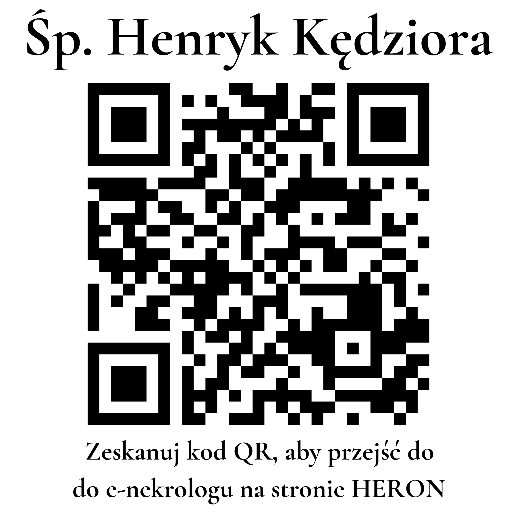 Kod QR do nekrologu Henryk Kędziora